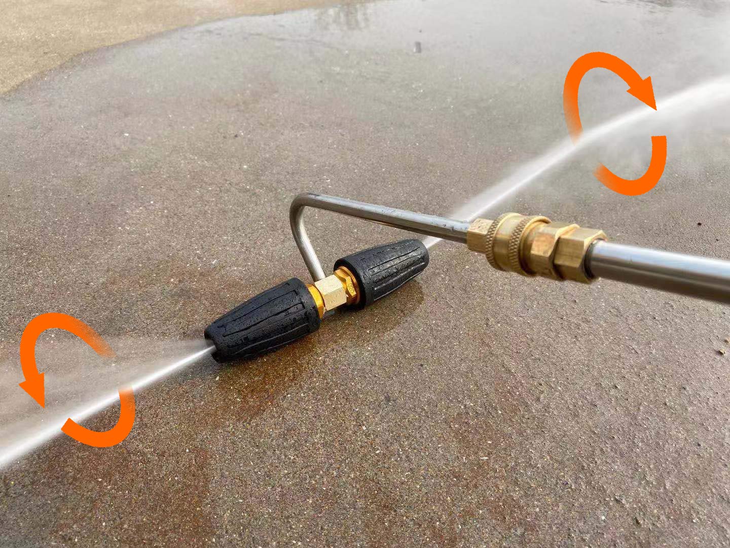 Tool Daily Pressure Washer Gutter Cleaner Attachment 2 Rotating Turbo Nozzles 1/4" Quick Connect 3300 PSI