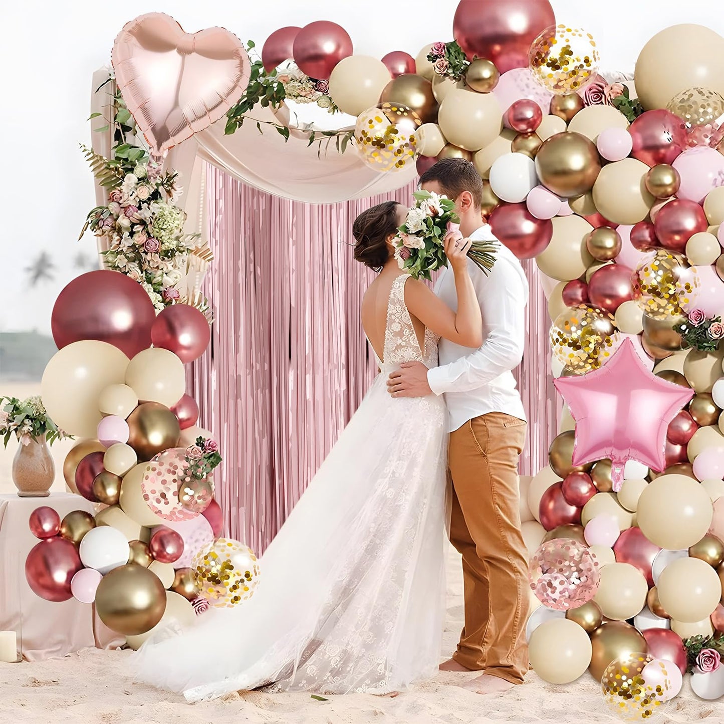 165PCS Rose Pink Baby Shower Party Decorations For Girl- Rose Gold Balloons Boxes with Baby Letters,"baby girl "for Baby Shower, Fringe Curtain Gender Reveal,Birthday Party