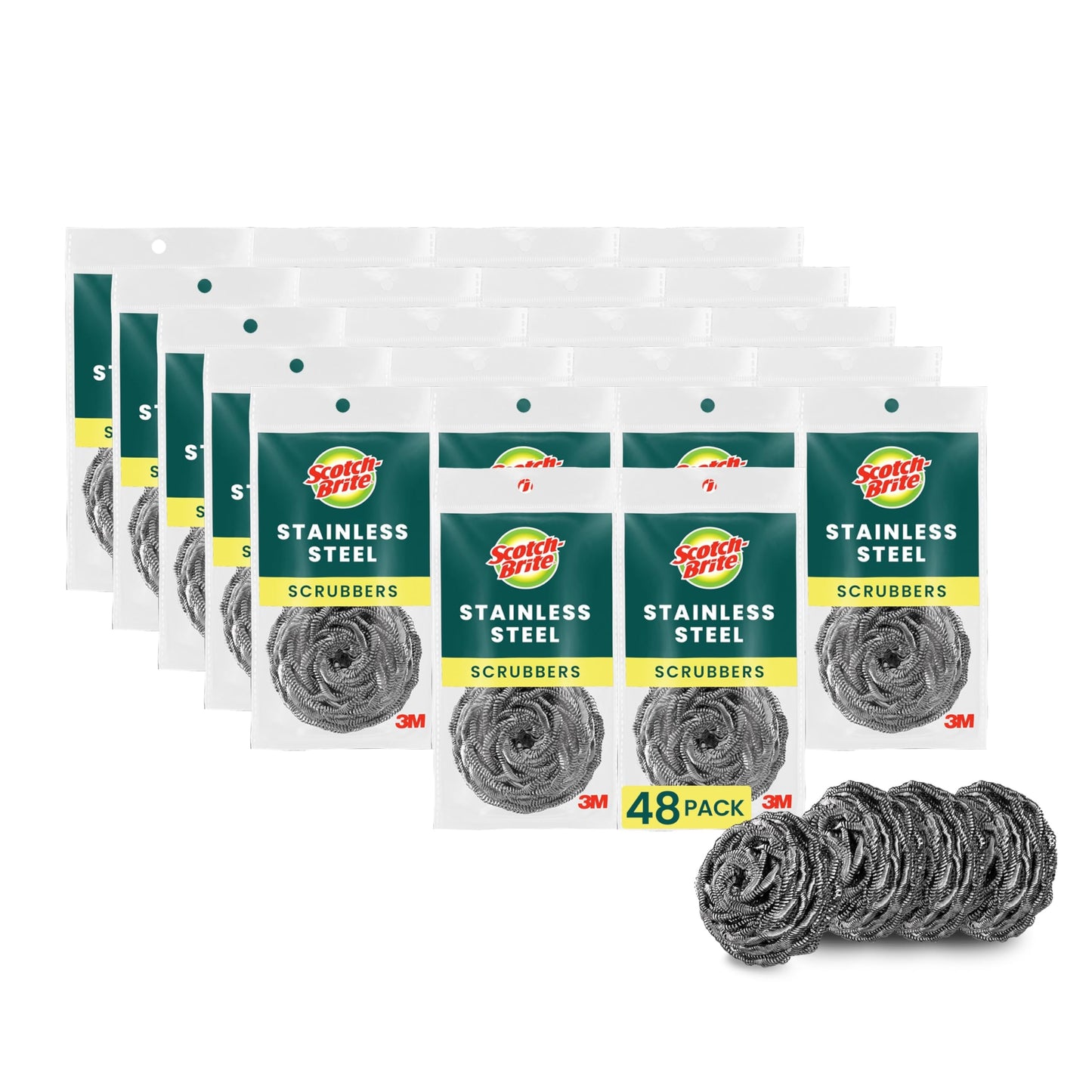 Scotch-Brite Stainless Steel Scrubbing Pad, 2-Pads/Pk, 24-Packs (48 Pads Total)