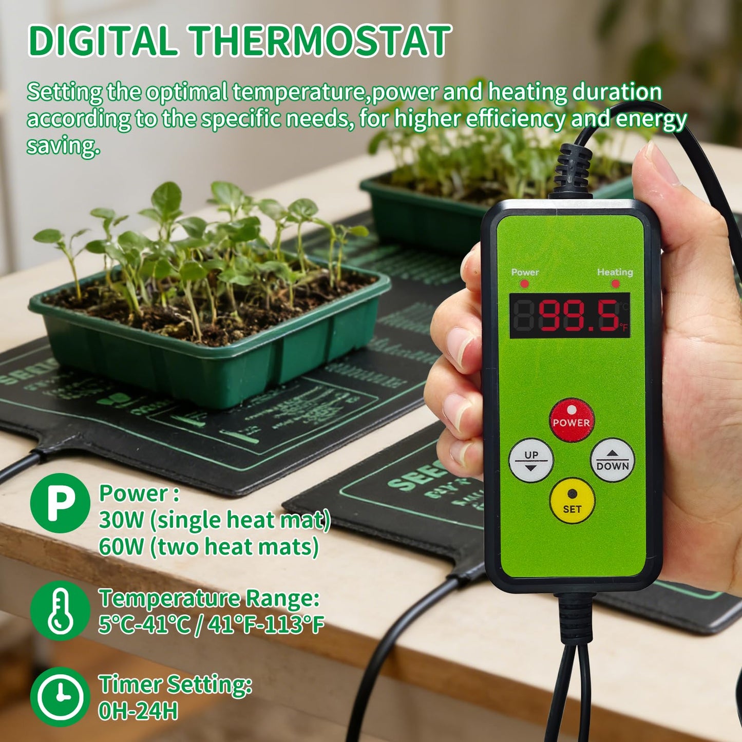 PETZOOKA Seedling Heat Mat 4Pack 10"x 20.75" Durable Waterproof Plant Heating Pad for Germination, Indoor Gardening, Greenhouse