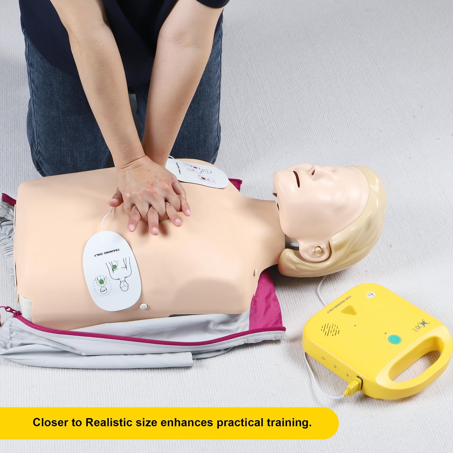AED Trainer, XFT Portable AED Training Kit CPR Equipment Training Device Automatic External Defibrillator Simulator, for First Aid Trainee Beginner(XFT-120NB)