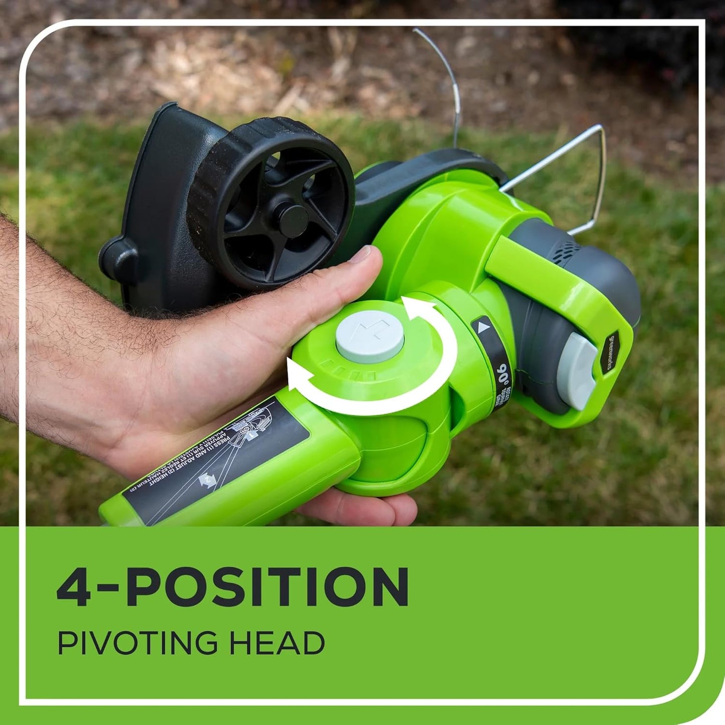 Greenworks 24V 12" Cordless String Trimmer & Edger, Battery Powered | Automatic Feed | Adjustable Handle | Lightweight for Home Yard, Lawn Edges, Driveway, & Garden Borders Maintenance, Tool Only