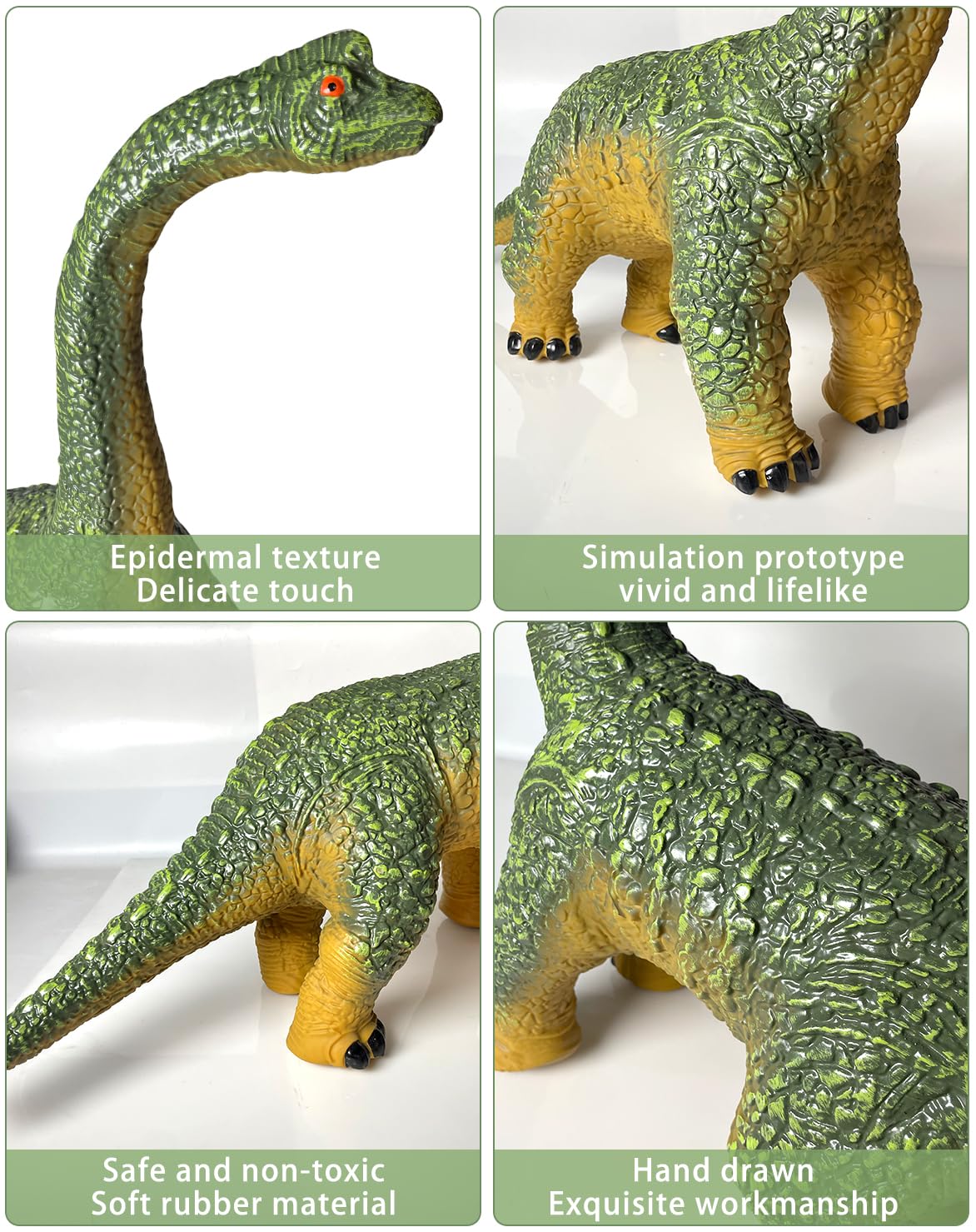 Big Brachiosaurus 32 inch, Dinosaur Toys for Kids 3-5, Large Dinosaur Toys for Kids Toddler Dinosaur Party Favors, Birthday Gifts for Boys Girls (Green)