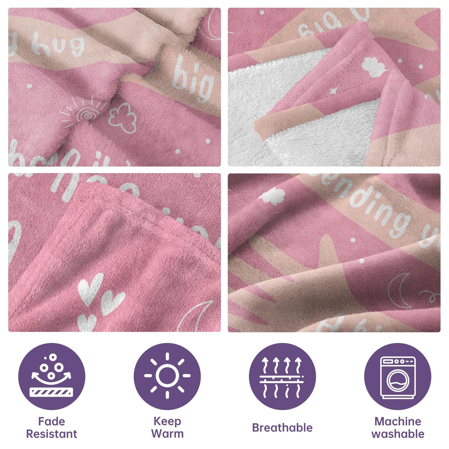 Afterprints Get Well Soon Gifts for Women, Hug/Healing Blanket, Thinking of You/Breast Cancer/Sympathy/After Surgery Gifts for Friends, Sister, Coworkers, Soft Throw Blankets 50'' x 60''