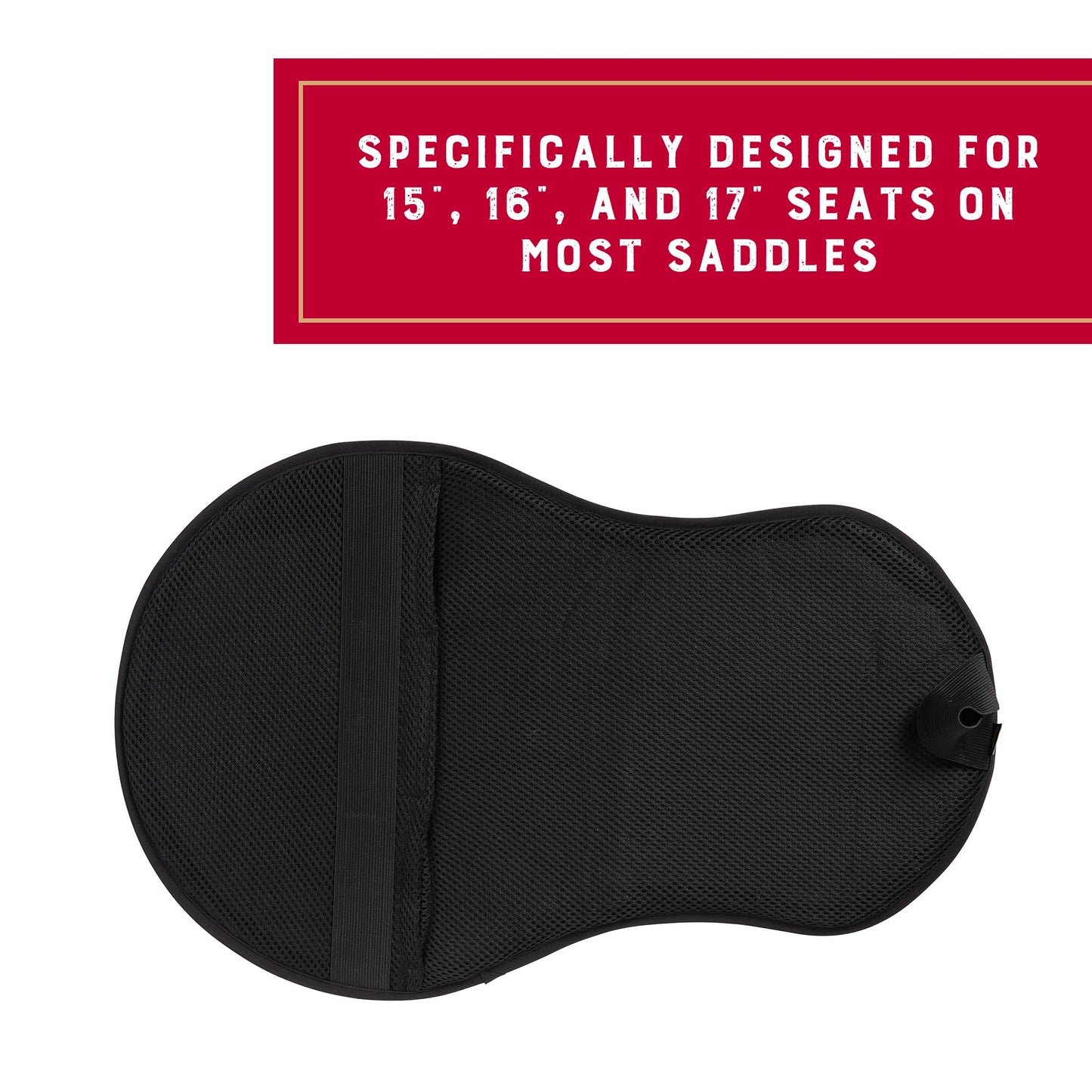 Weaver Leather Western Gel Seat Pad, Black, 15", 16" and 17" Seats