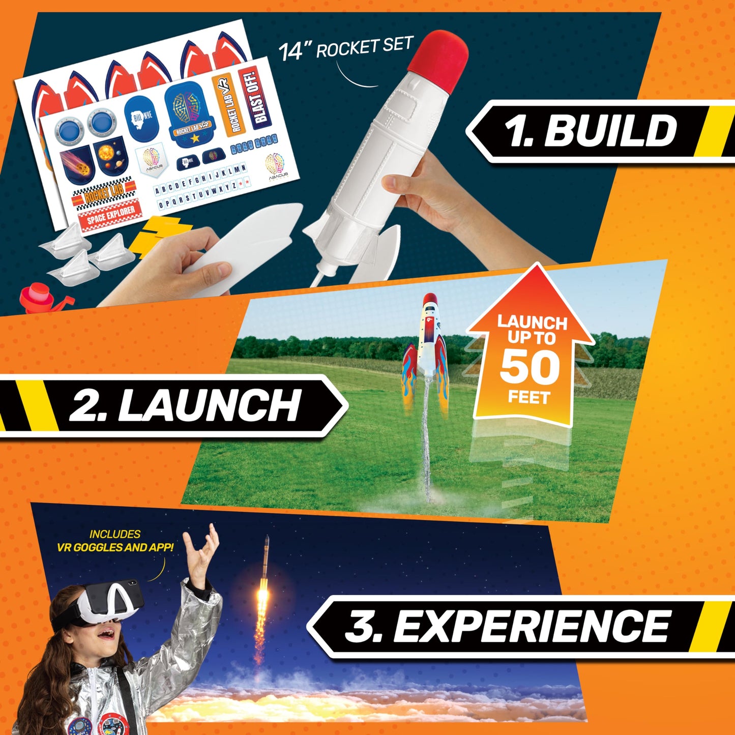 Abacus Brands Bill Nye's Science Squad: Rocket Lab VR - Virtual Reality Kids Science Kit, Book and Interactive Learning Activity Set - for Ages 8 and Up