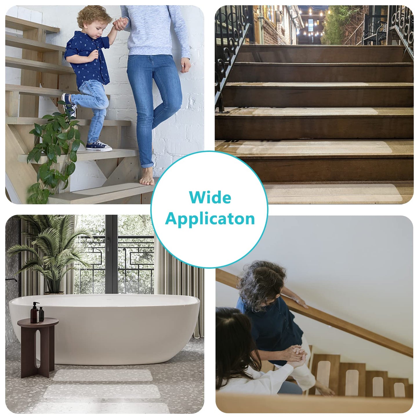 COSIMIXO 8" x 33Ft Clear Anti Slip Tape Waterprooft, Non-Slip Stair Treads Tape Traction, Boats, Stairs, Transparent, Soft, Comfortable for Bare feet
