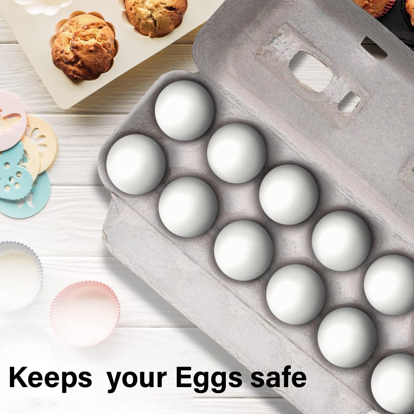 MT Products Blank Natural Pulp Egg Cartons Holds Up to Twelve Eggs - 1 Dozen - Strong Sturdy Egg Crate Cardboard Material Perfect For Storing Extra Eggs (25 Pieces) - Made in the USA