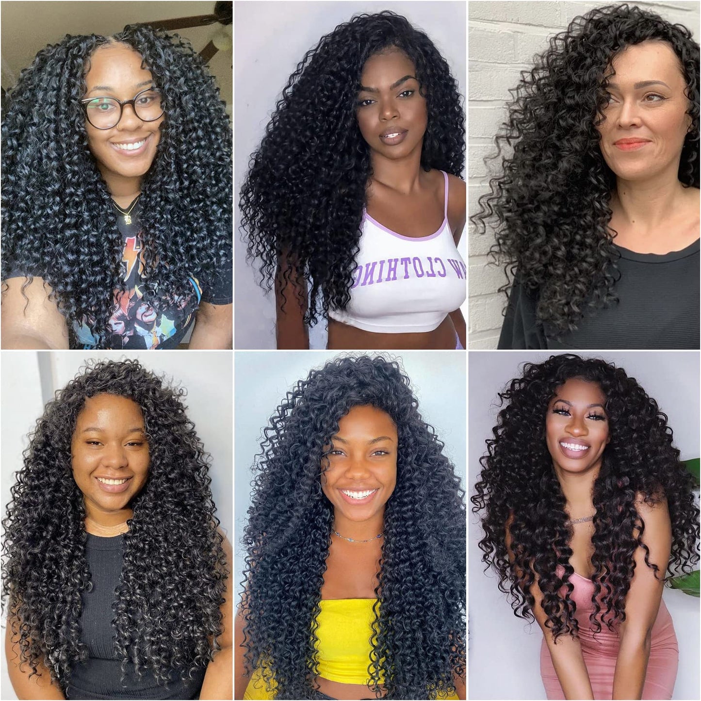 8 Packs Curly Crochet Hair GoGo Curl Crochet hair for Black Women Deep Wave Braiding hair,Synthetic Bohemian Crochet Braid Water Wave Crochet hair Extensions(18inch, 1B)