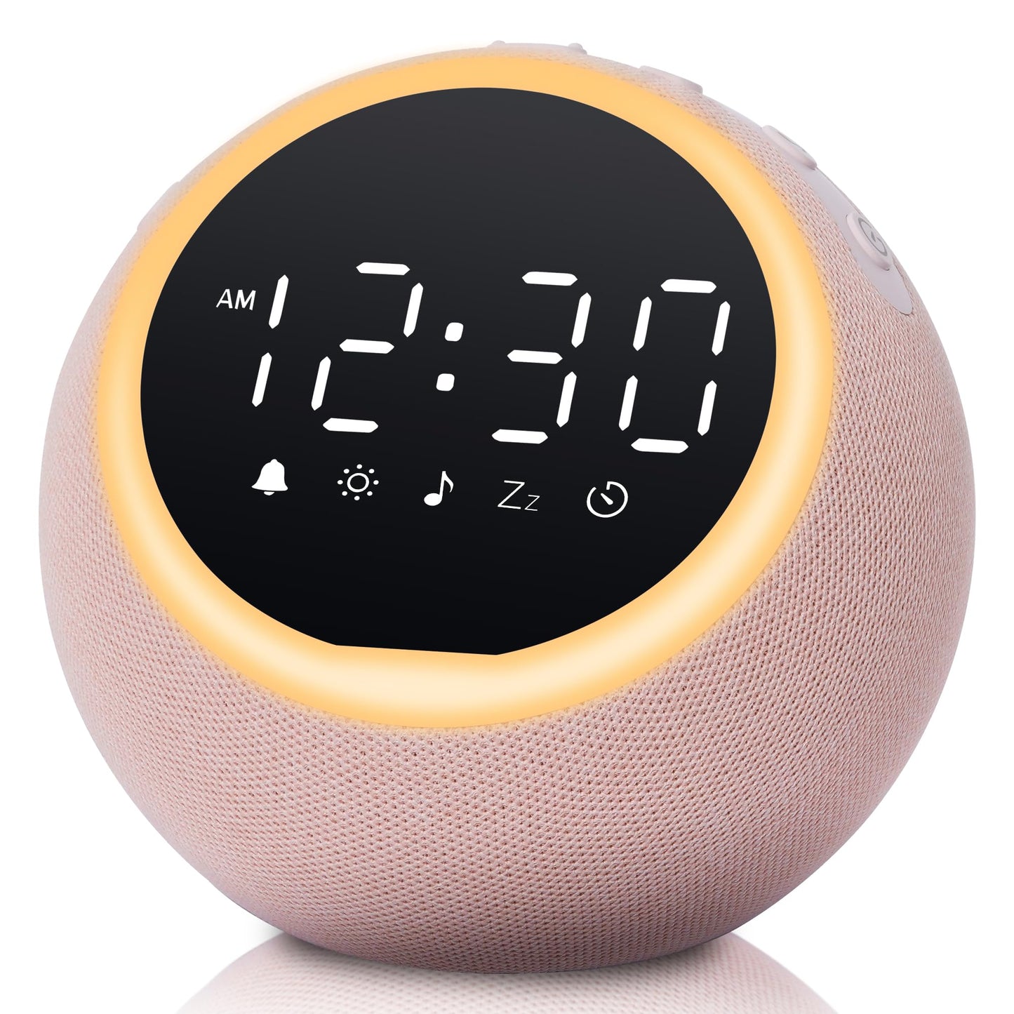 Mee 2ou Smart Alarm Clock for Bedrooms, Digital Alarm Clock with White Noise Machine, 25 Sounds, Snooze, Sleep Timer, Adjustable Volume for Kids, Adults, Heavy Sleepers, Pink