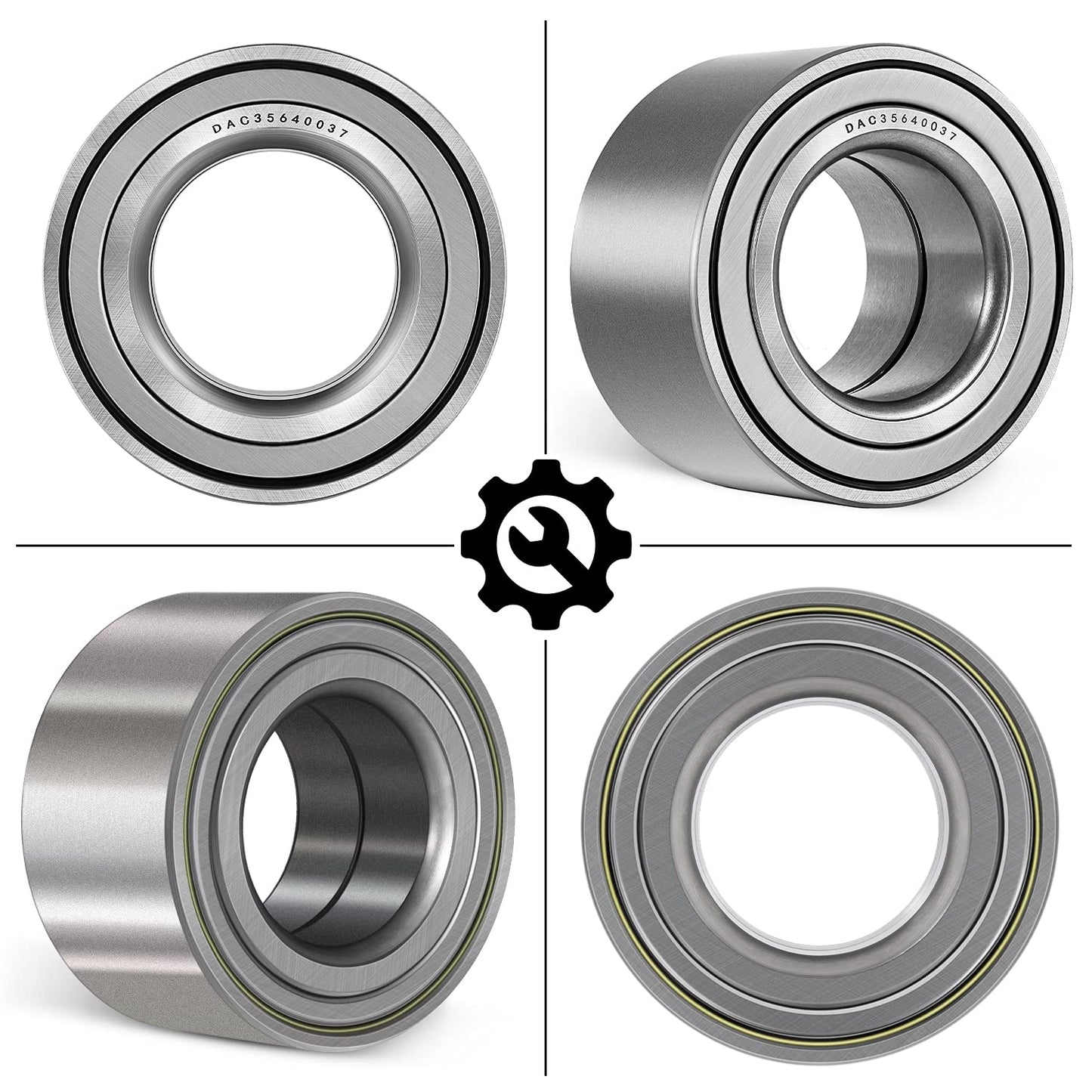 4 Pcs Front and Rear Wheel Bearings for Polaris Ranger 400 500 700 Sportsman 400 450 500 600 700 X2 HO EPS XP EFI Replace OE 3514634 3514635