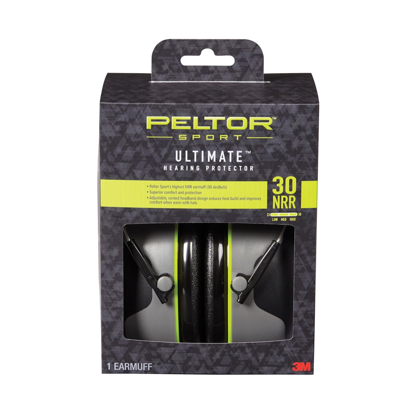 3M/Peltor 97042-PEL-6C Ultimate, Earmuff, Black, NRR 30, Folding