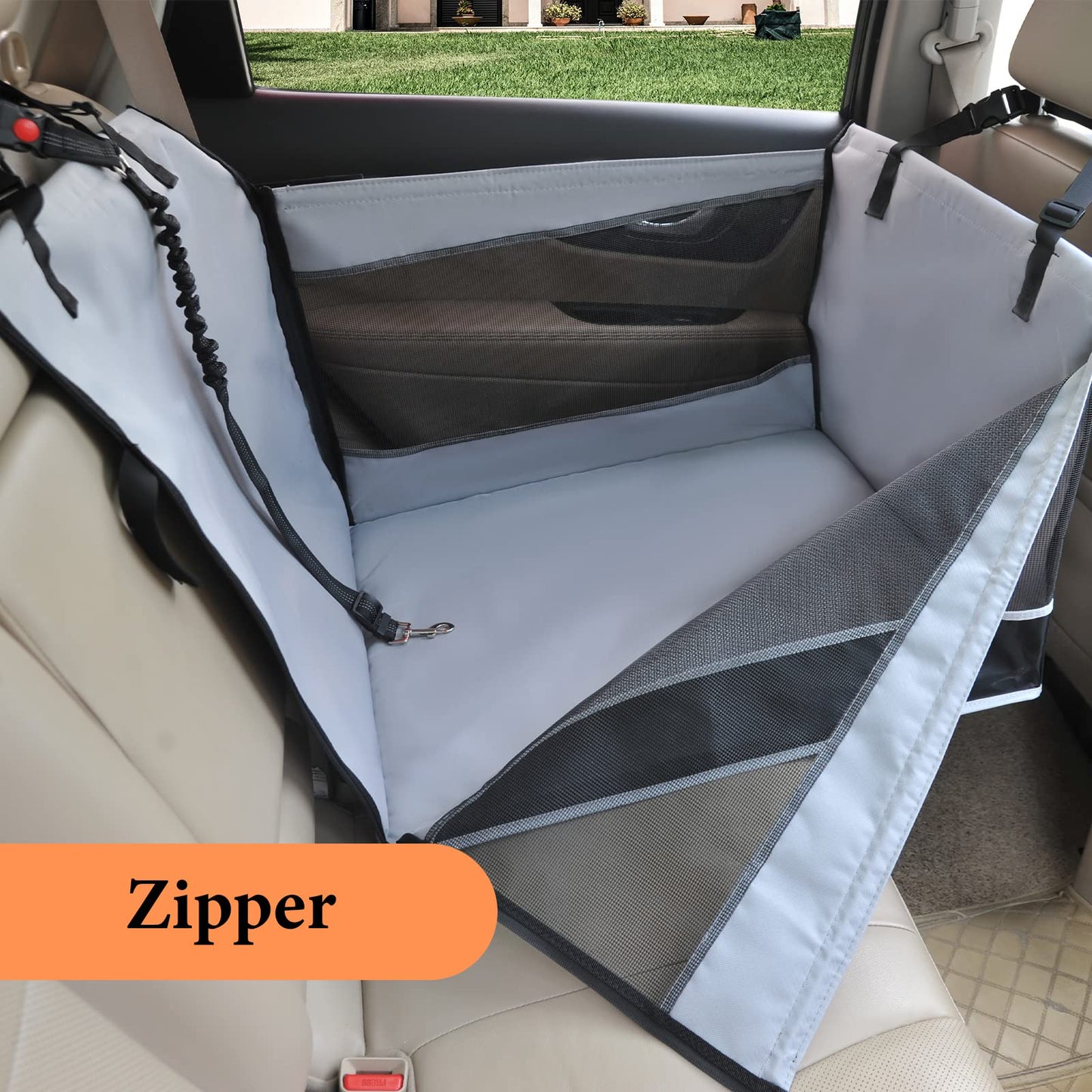 Adorepaw & Dog Car Seat for Large Dogs, Seat Extender for Car, Giving Your Pets a Comfortable Road Trip; Waterproof Materials Will Keeps Your Car Clean