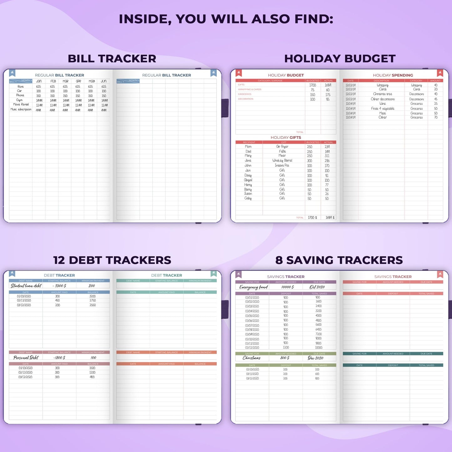 Clever Fox Bi Weekly Budget Planner – Undated Financial Planner Organizer Budget Book – Expense Tracker Notebook, Budgeting Planner, Bill Planner, Finance Planner to Manage Your Money, A5–Purple