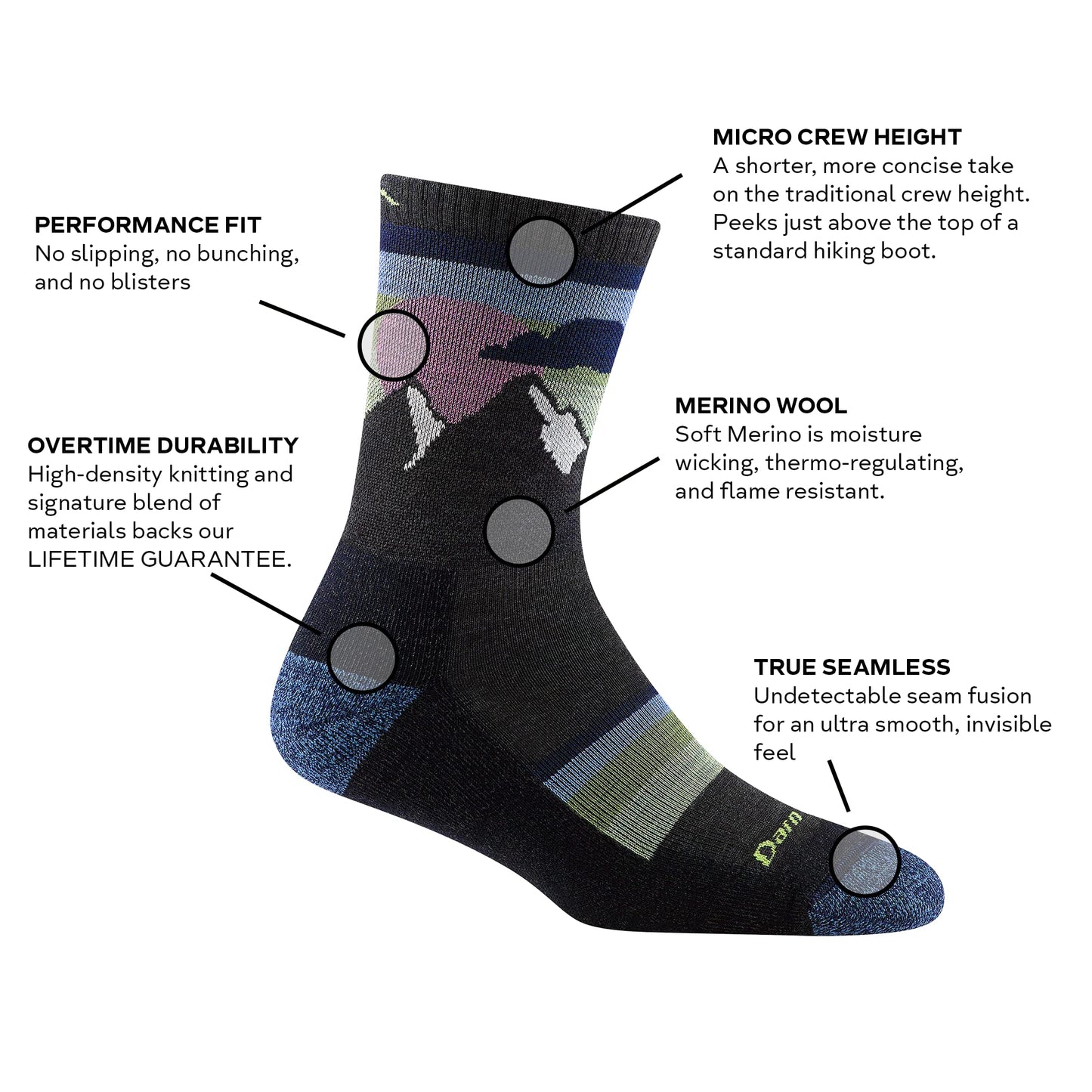 Darn Tough Women's Nomad Boot Midweight Sock with Full Cushion (Style 5005) - Dark Teal, Smal