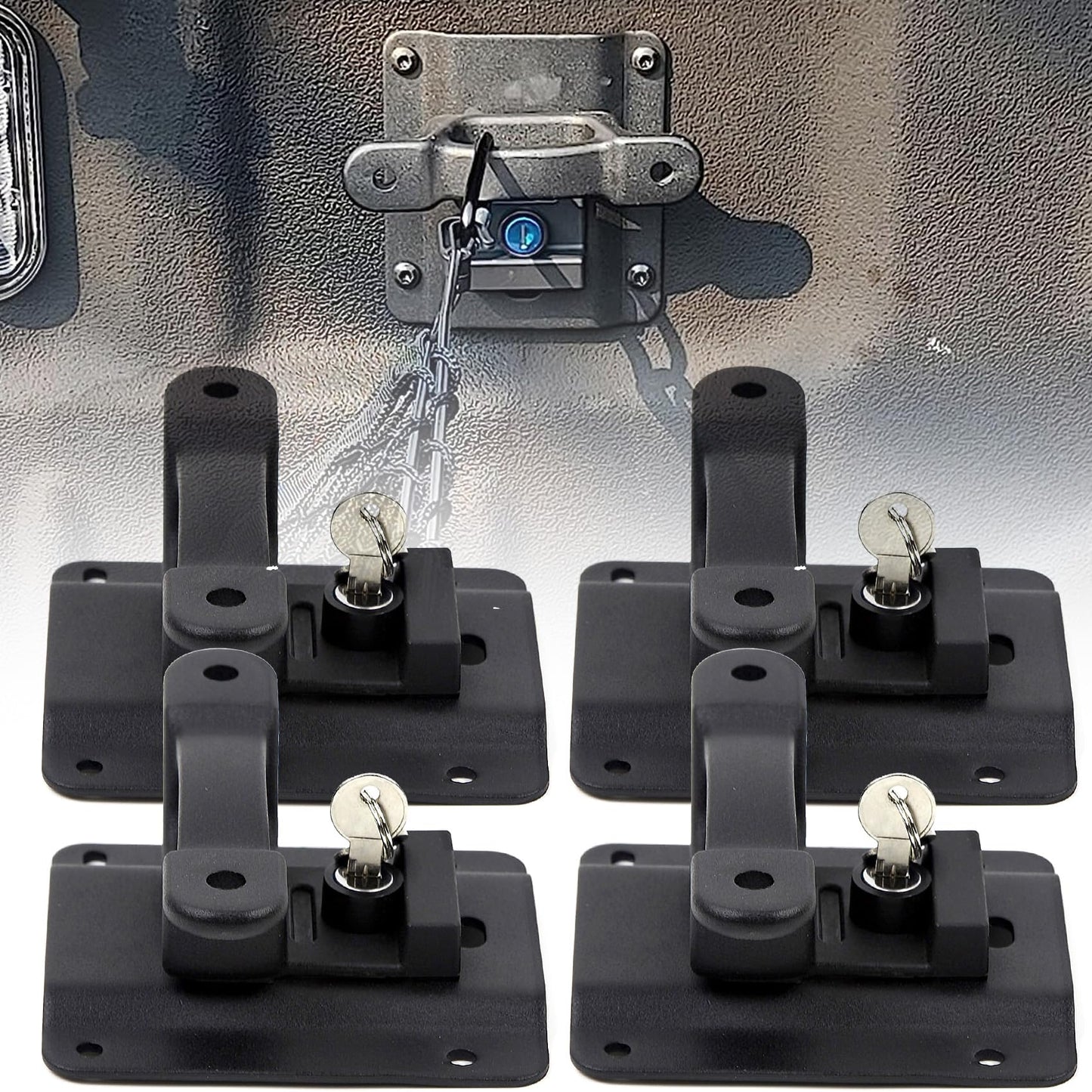 Boxlink Truck Bed Tie Downs Anchor Cleats & Plates Compatible with 2015-2025 F150 F250 F350 Raptor Replace #FL3Z99000A64B FL3Z-9928408-AB, Pack of 4