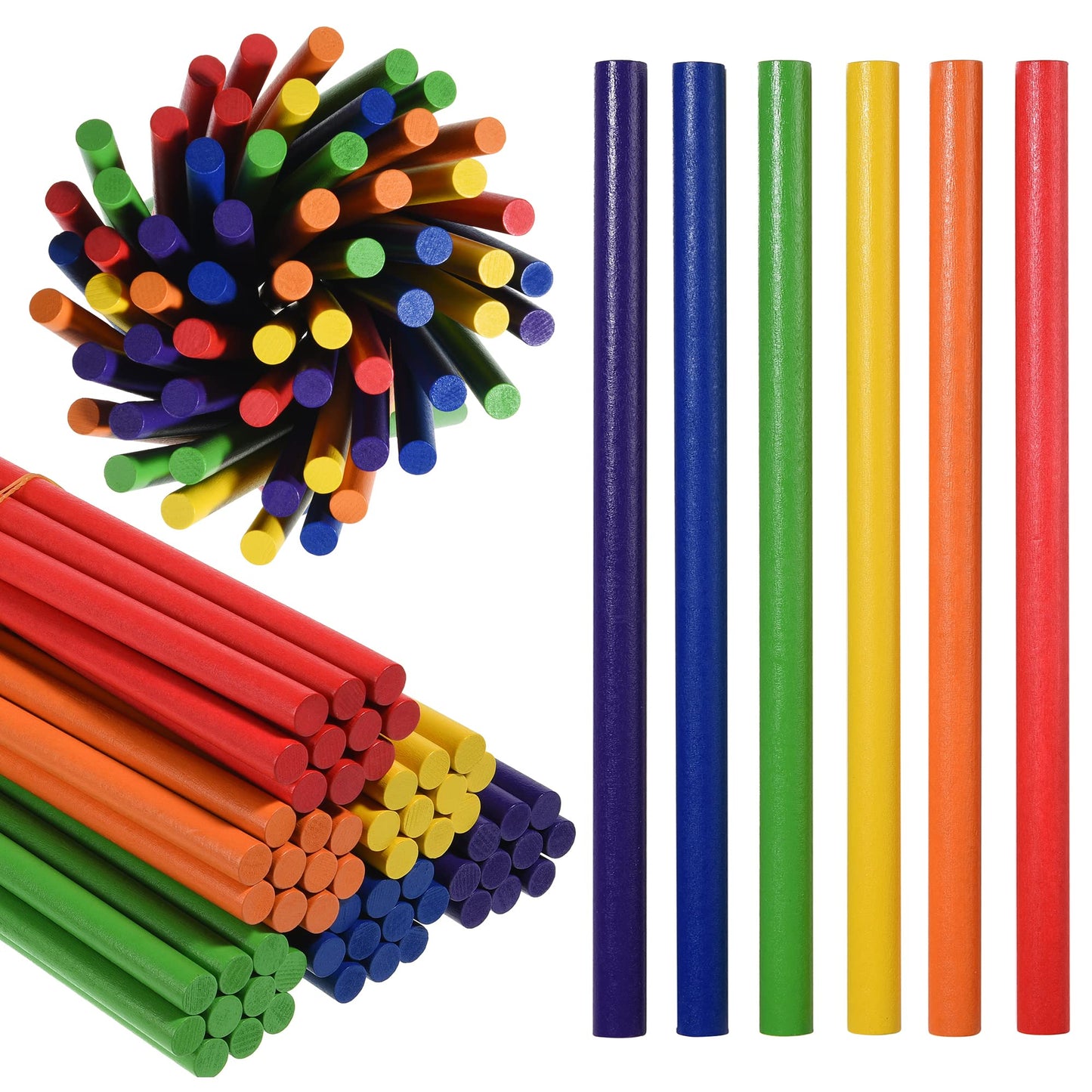 60 Pack Rhythm Sticks for Kids, 12 Inch Wood Lummi Sticks Music Percussion Sticks, 6 Colors