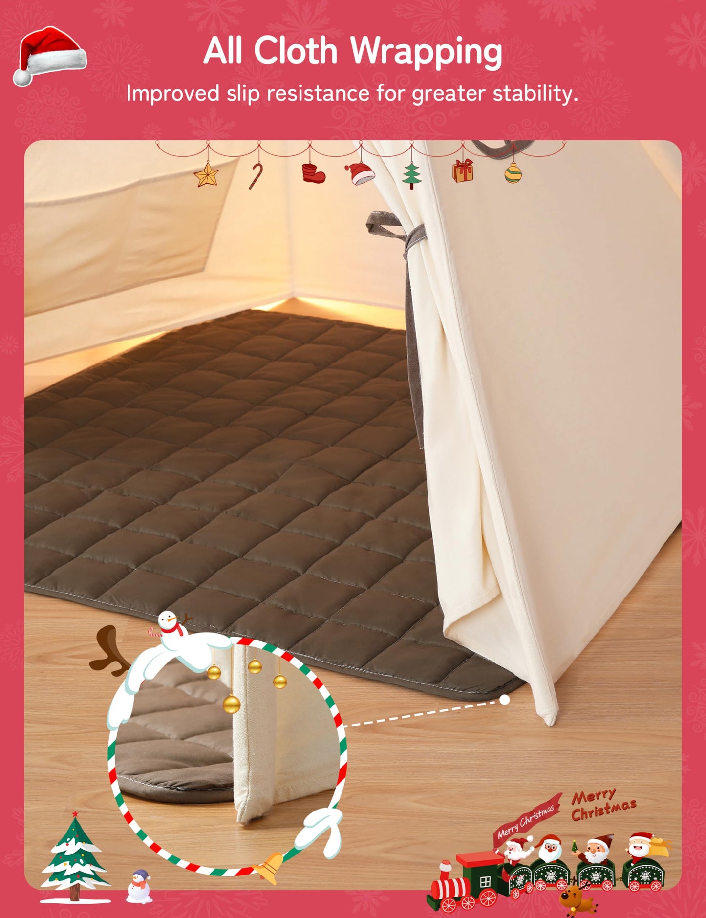 besrey Teepee Tent for Kids with Padded Mat&Light, Kids Tents Indoor Playhouse, Large Kids Tipi Tent, Play Tent for Toddler Boys Girls, Foldable Portable Toddler Reading Tent