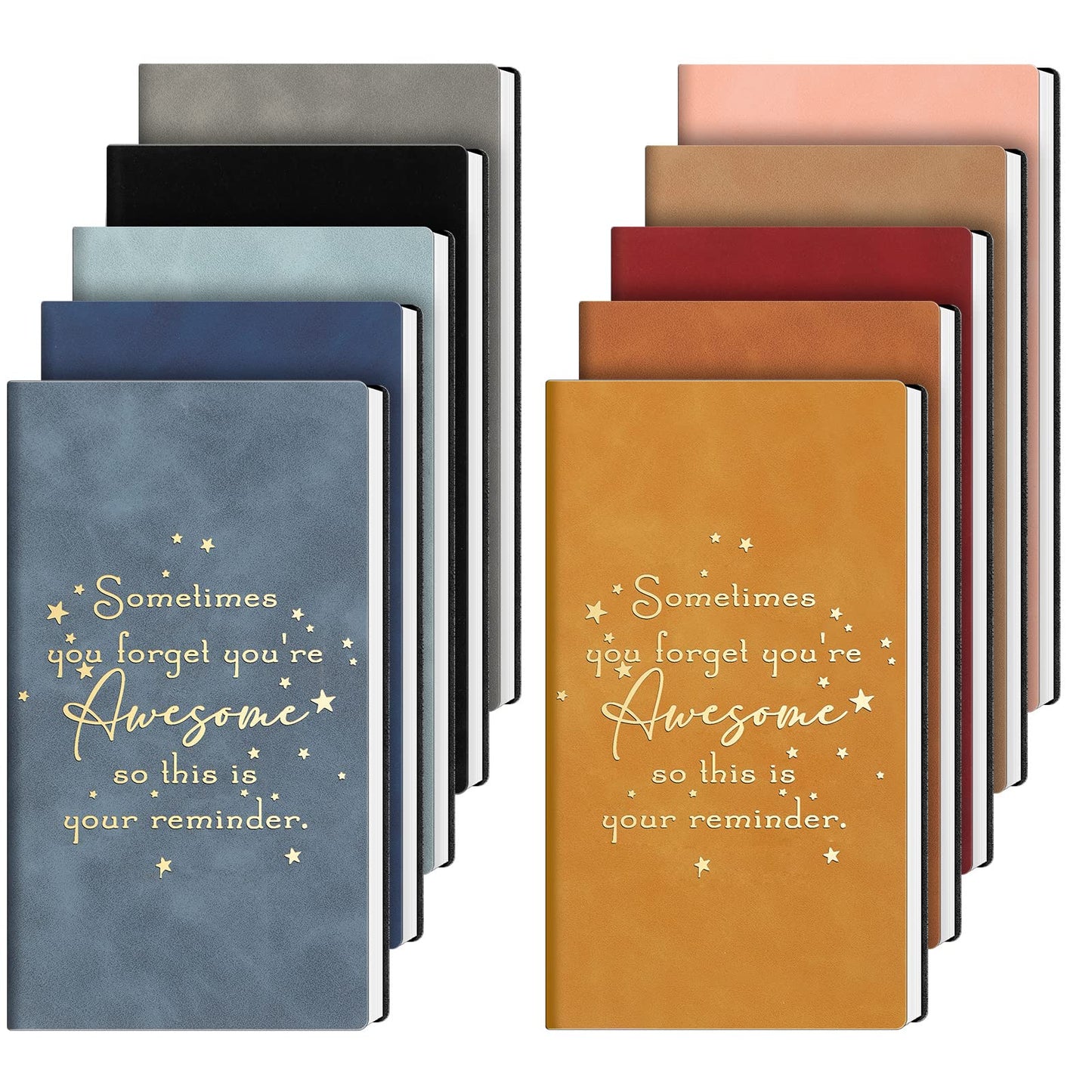 Fuutreo 10 Pcs Bulk Leather Notebook Appreciation Gift for Employee Coworker CNA Week Inspirational A6 Notebook Thank You Journal Gift for Teacher Nurse Team Staff Office School(Forget)