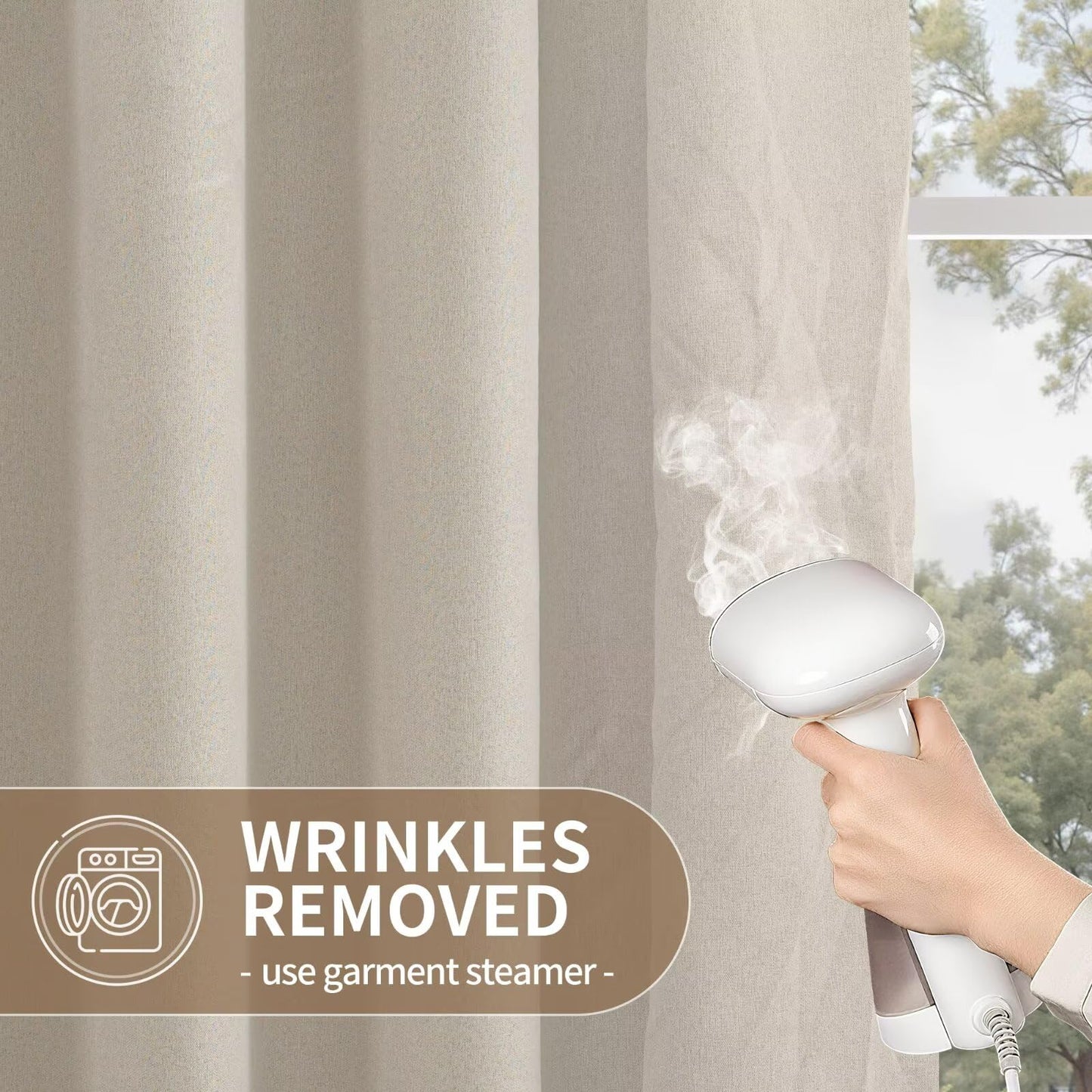 YoungsTex Blackout Curtains for Living Room - Linen Curtains 90 Inches Long Thermal Insulated Light Blocking Grommet Window Drapes for Bedroom, 2 Panels, 52x90 Inch
