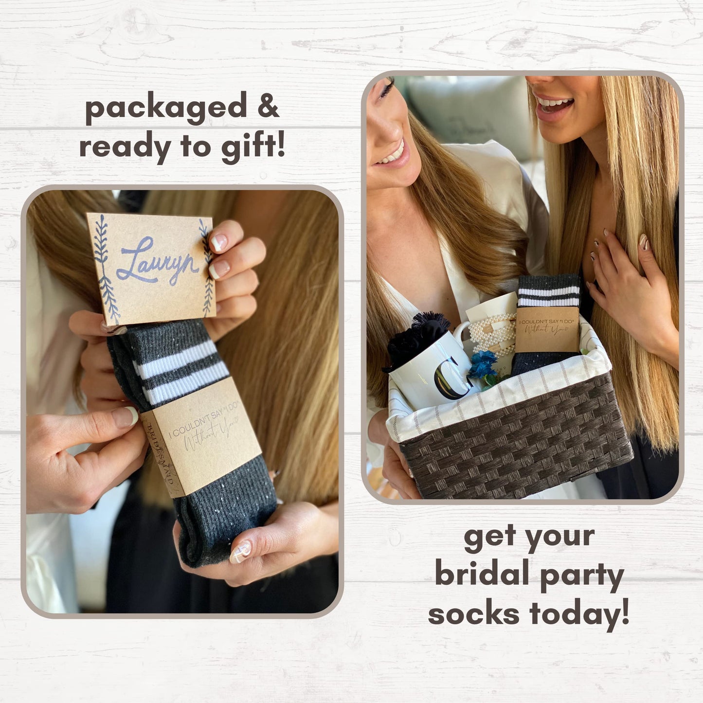 Boutique Bridal Sock Gift | Bride Bridesmaid Maid of Honor Matron of Honor Gifts, Bundle - Mixed, One Size