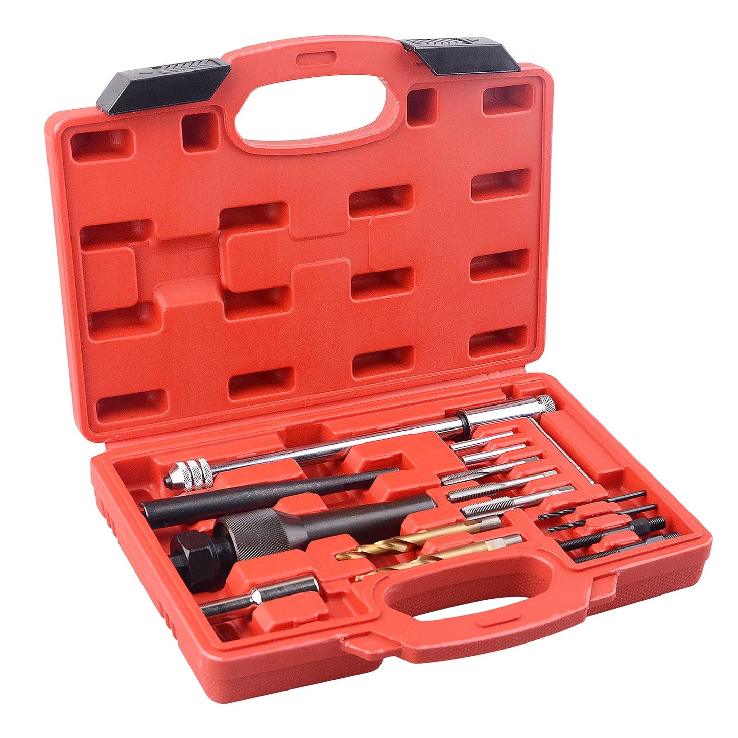 DAYUAN 16pcs Glow Plug Removal Tool, 8mm 10mm Damaged Glow Plug Extractor Repair Tool Set for Cylinder Heads 0.3in 0.4in Glow Plug Remover Kit