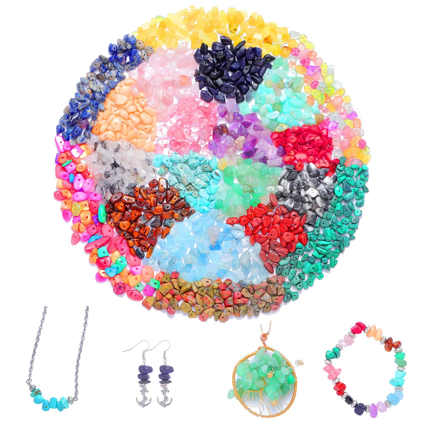 Xmada Jewelry Making Kits - 1587pcs Beads Crystal Beads Jewelry Beading Thread Earring Hooks Rings Bracelets for Girls Adults