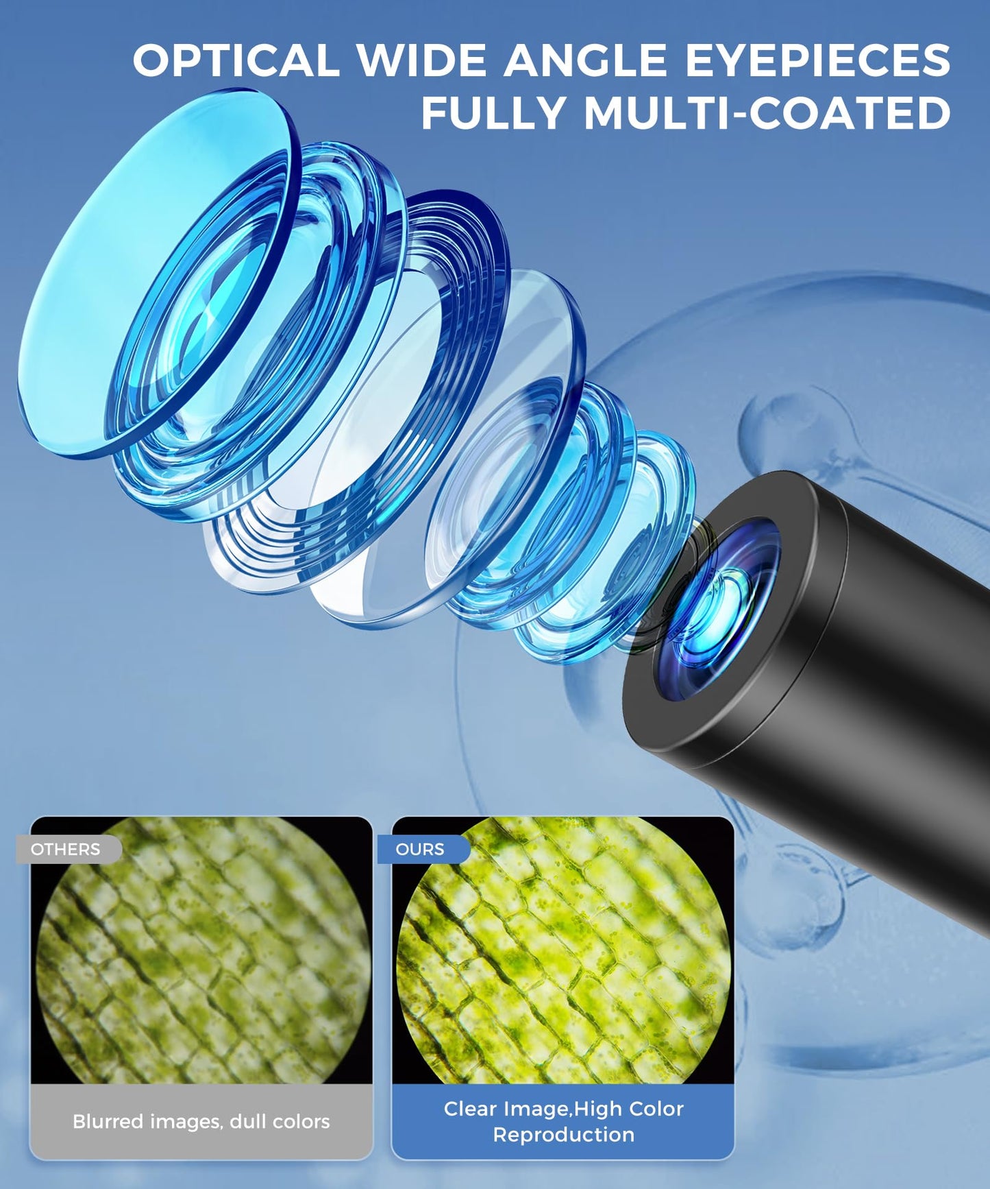 100X-2000X Microscopes for Kids Students Adults, Powerful Biological Microscopes for School Laboratory Home Education,with Microscope Slides Set, Phone Adapter