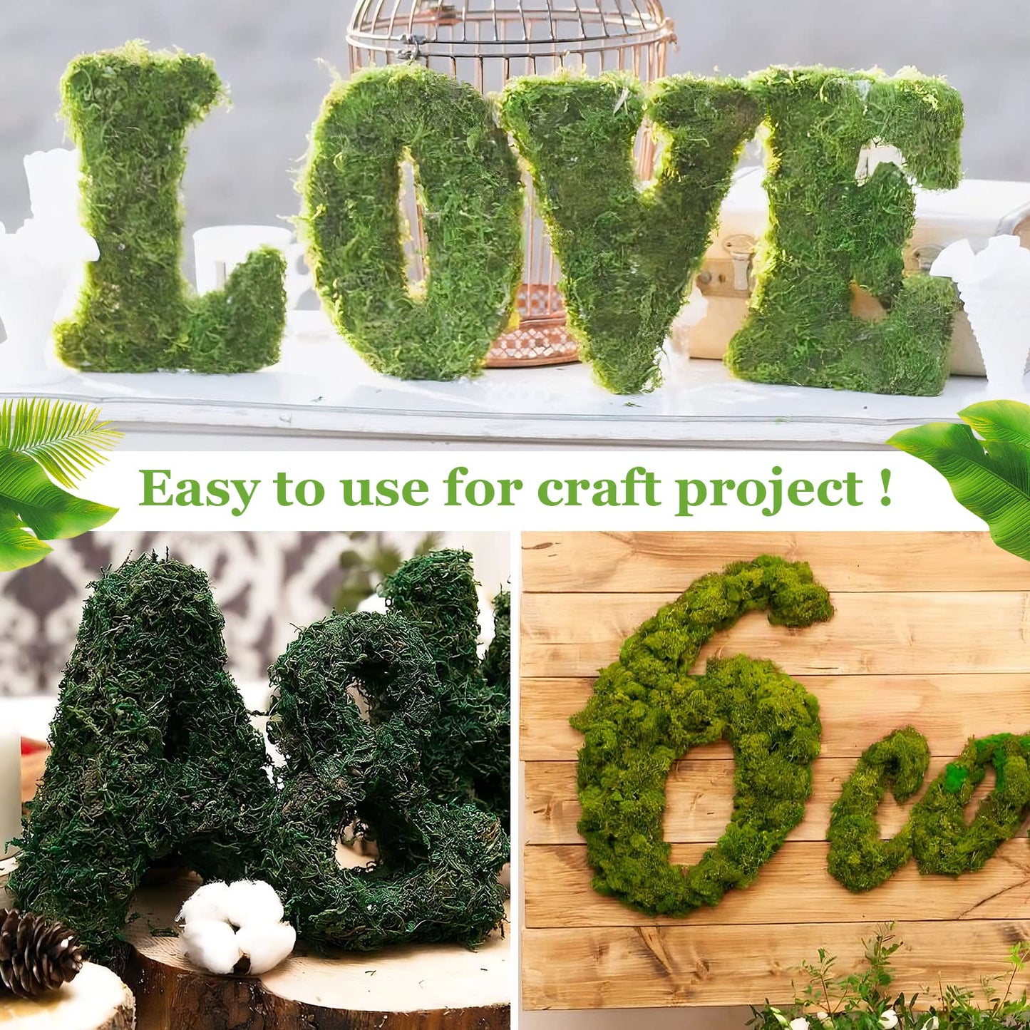 Riare 1.3LBS Artificial Fake Moss for Fake Plants Indoor- Premium Faux Craft Moss for Potted Plant, Fresh Forest Green for Hamsters Micro-Landscape Terrariums Centerpieces Decor