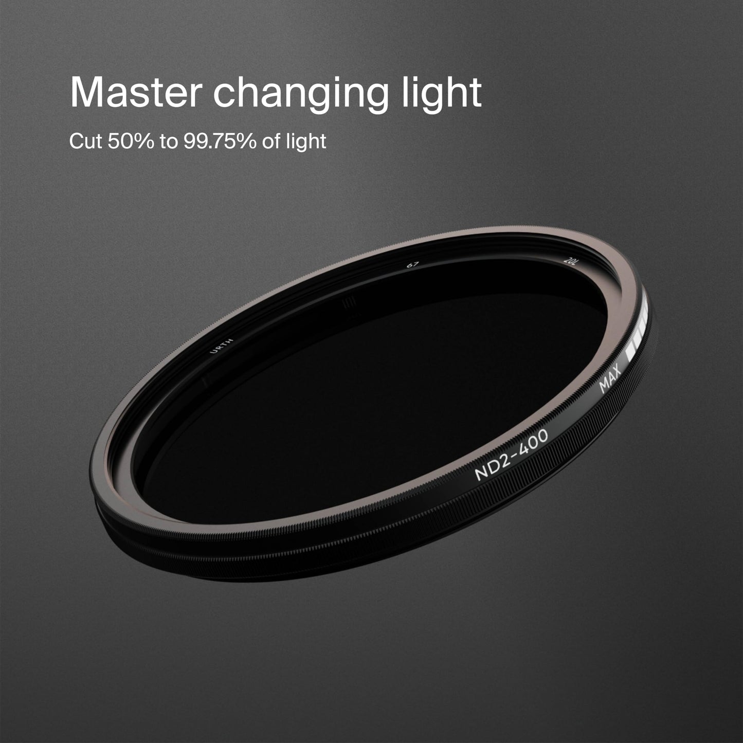 Urth 82mm ND2-400 Variable ND Lens Filter — 1-8.6 Stop Range, Ultra-Slim 20-Layer Nano-Coated Neutral Density Filter for Cameras