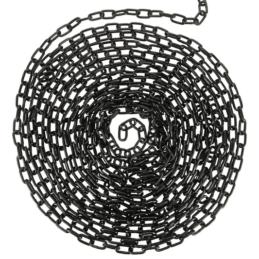 AKOLAFE 3/16" Black Chain Link 26.2 ft Long Heavy Duty Chain Bulk Decorative Chain for Hanging Hammock Chair Metal Porch Swing Chain Kit Carbon Steel Gate Chain for Outdoor Fence Boxing & Punching Bag