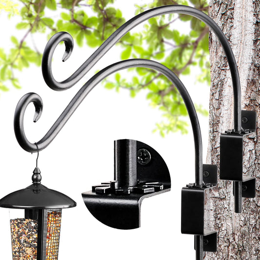 AJART Bird Feeder Hangers Outdoor: 16"-2PCs Swivel Hanging Plant Bracket for Wall Mount - Swivel Plant Hook for Flower Basket