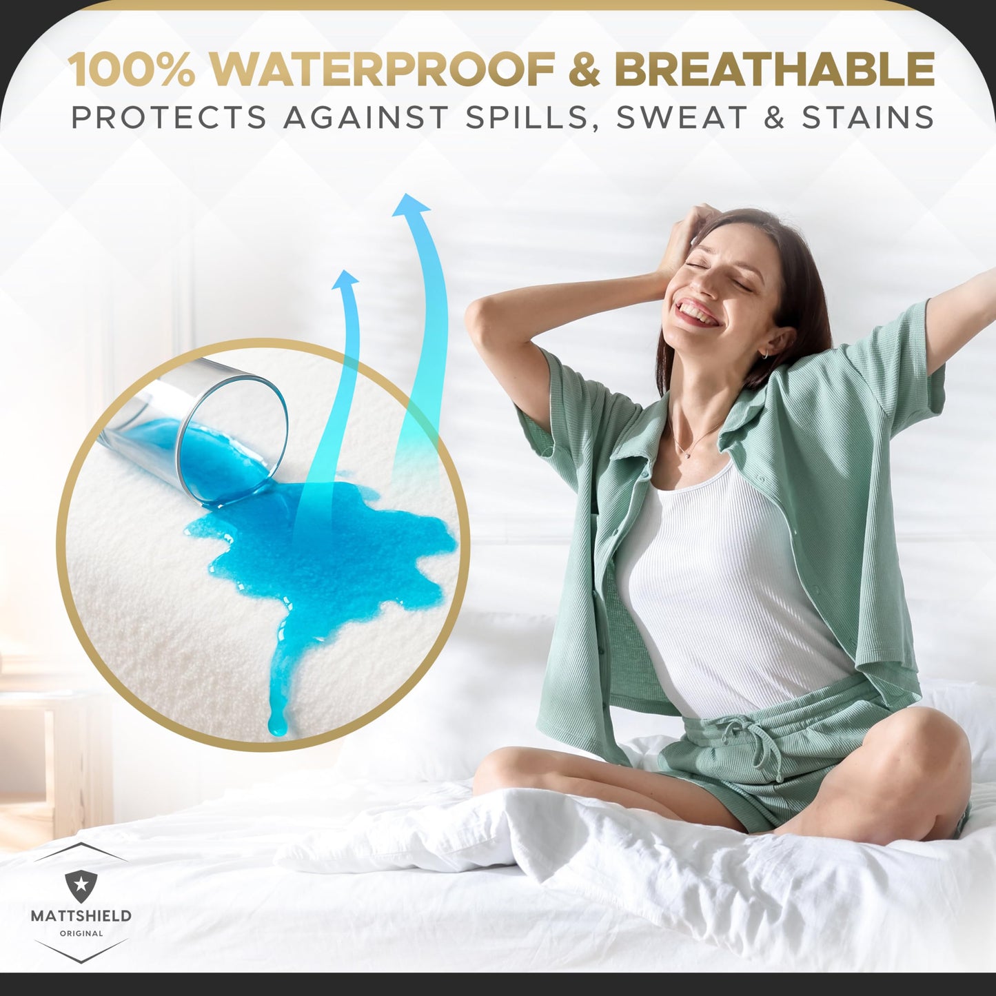MATTSHIELD New Ultimate 3-Piece Kit - Bed Bug-Proof Mattress Cover Queen Size, Organic Cotton Top + 2 Pillow Protectors with Zipper - 6 Sided Waterproof Encasement, Best Bedbug Defense