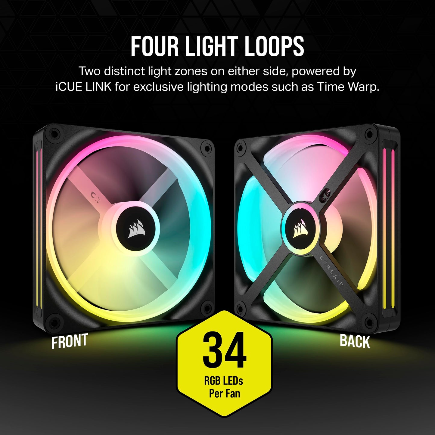 CORSAIR QX Series QX140 RGB 140mm Fan - iCUE Link Ecosystem - Magnetic Dome RGB PWM Single Fan - Up to 2400RPM - Black