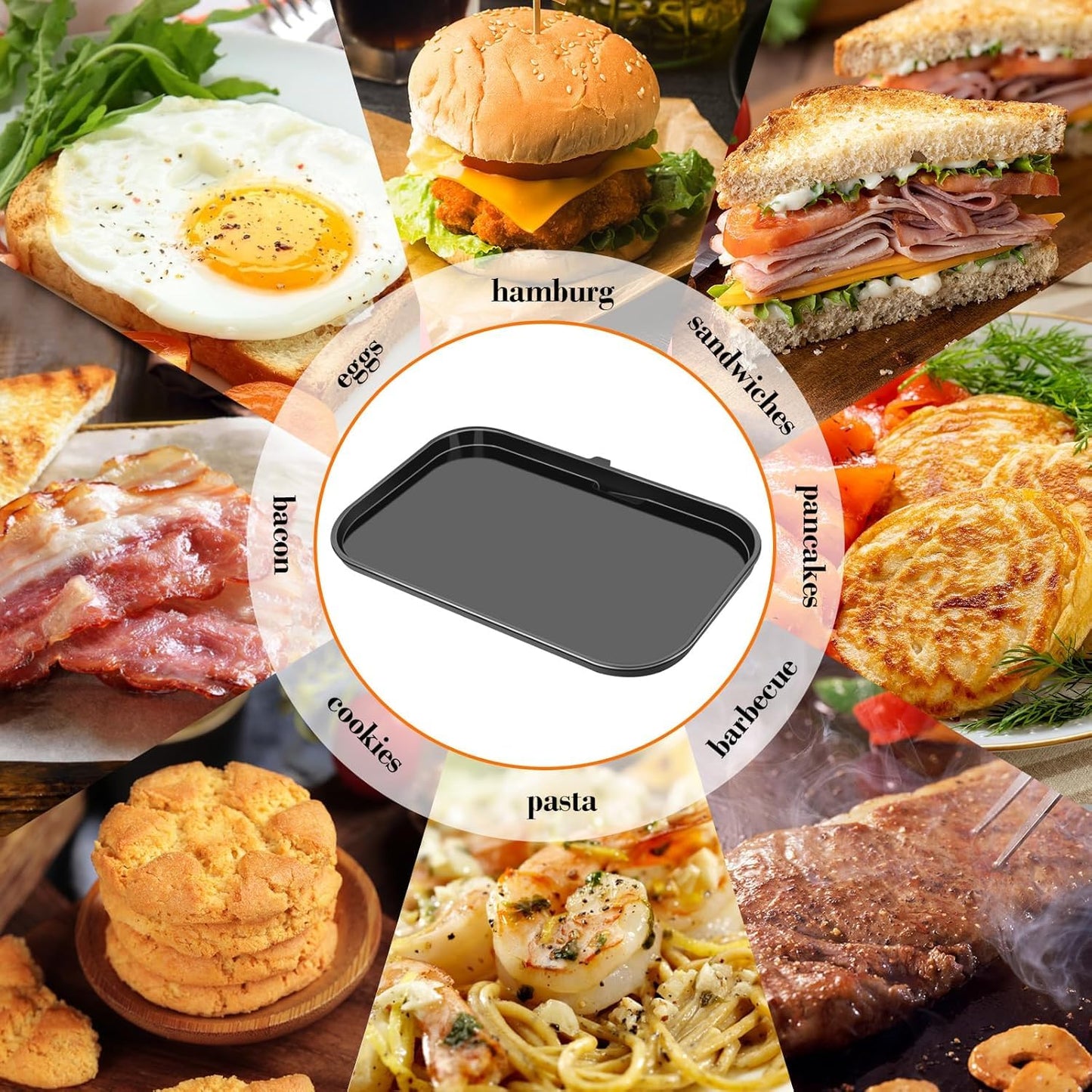 GRISUN Ceramic Coating Cast Iron Griddle Plate for Ninja Woodfire Pro XL, OG800 and OG900 Series, Outdoor Flat Top Griddle Plate,Griddle Pan