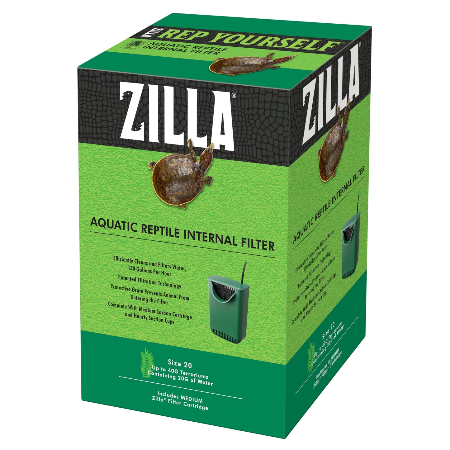 Zilla BCI276876 Aquatic Reptile Internal Filter - Size 20