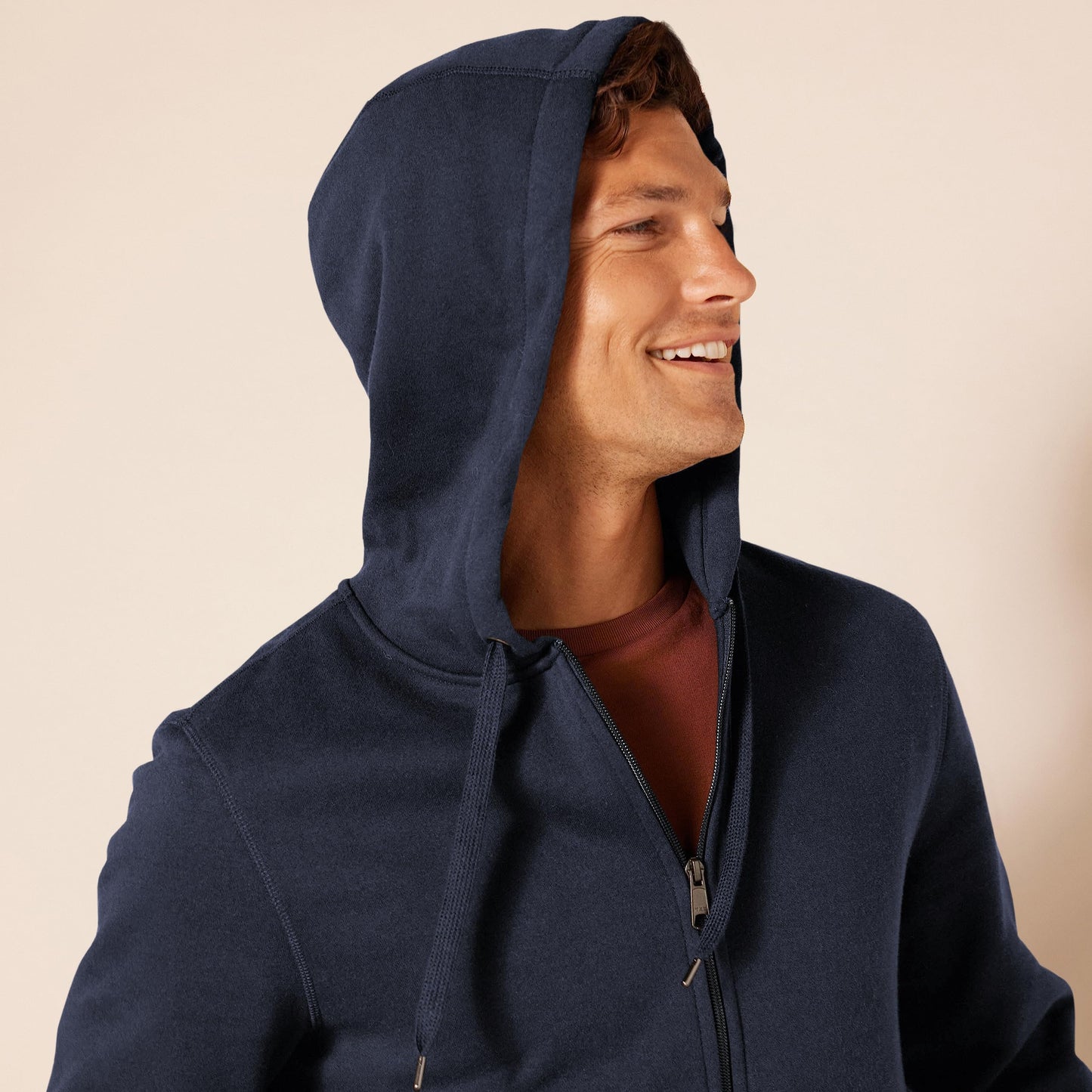 Amazon Essentials Men's Big & Tall Full-Zip Hooded Fleece Sweatshirt, Navy, 4X Tall