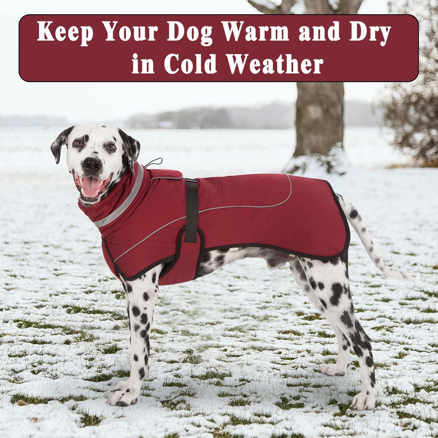 Axcimond Dog Coat Winter Jacket Waterproof Reflective Coats for Small Medium Large Dogs Puffer Jacket Warm Dog Fleece Vest Manteau Chien Dogs Snowsuit Furry Collar Winter Coat Cold Weather Walking