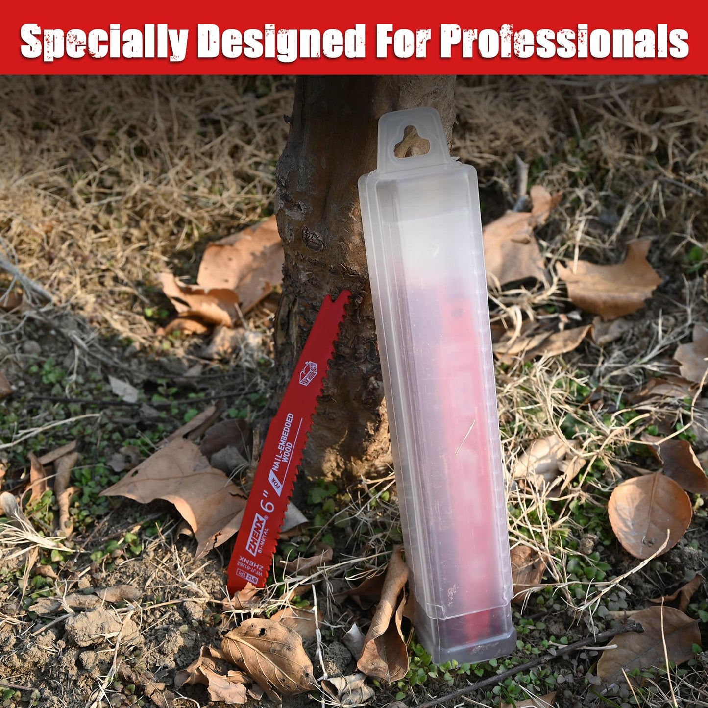 Bi-Metal Reciprocating Saw Blades for Nail-Embedded Wood,25 Pack 6/12tpi 6 Inch Saw Blade Wood with Nails Cutting, Organizer Case Included