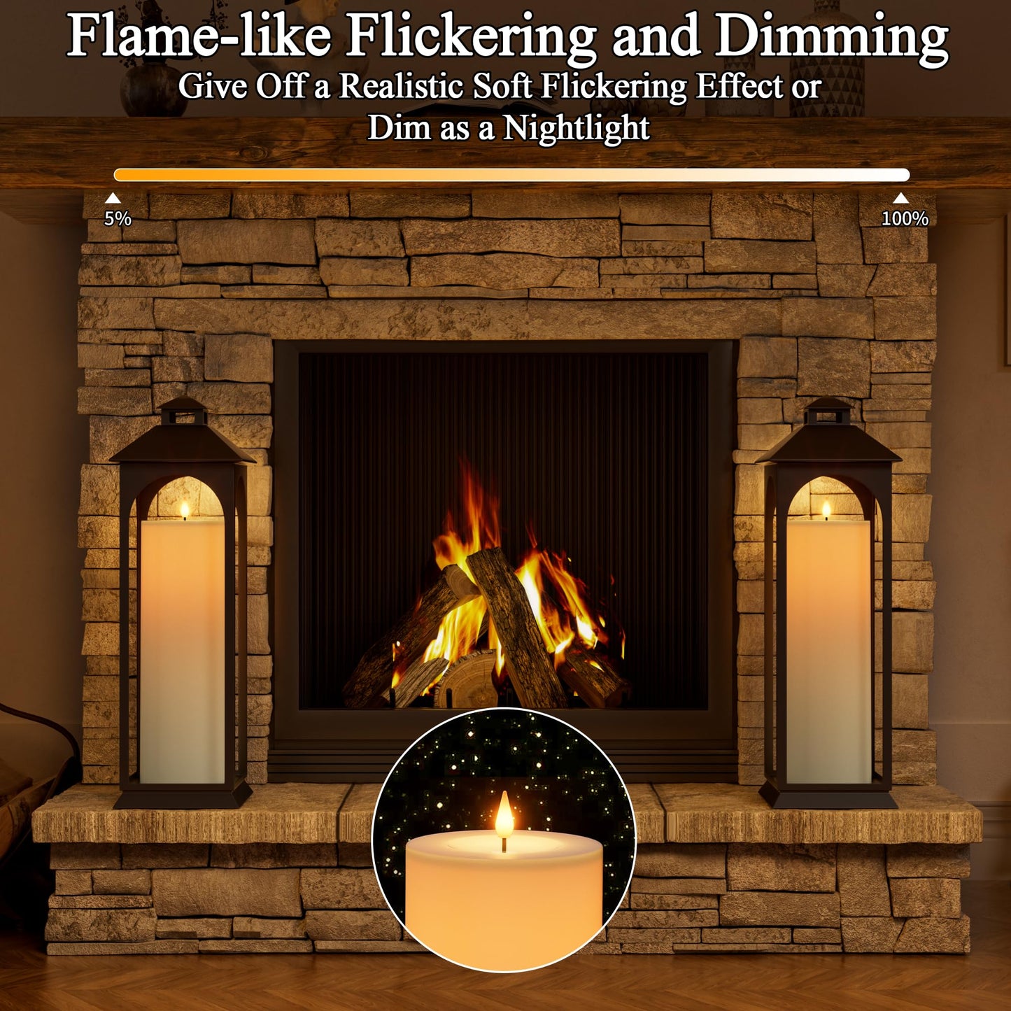 Outdoor Candles with Timer Waterproof 14" x 4" Large Flameless Pillar Candles Battery Operated LED Candles Flickering with Remote Control Timer for Porch Patio Table Lantern Christmas 2 Pcs