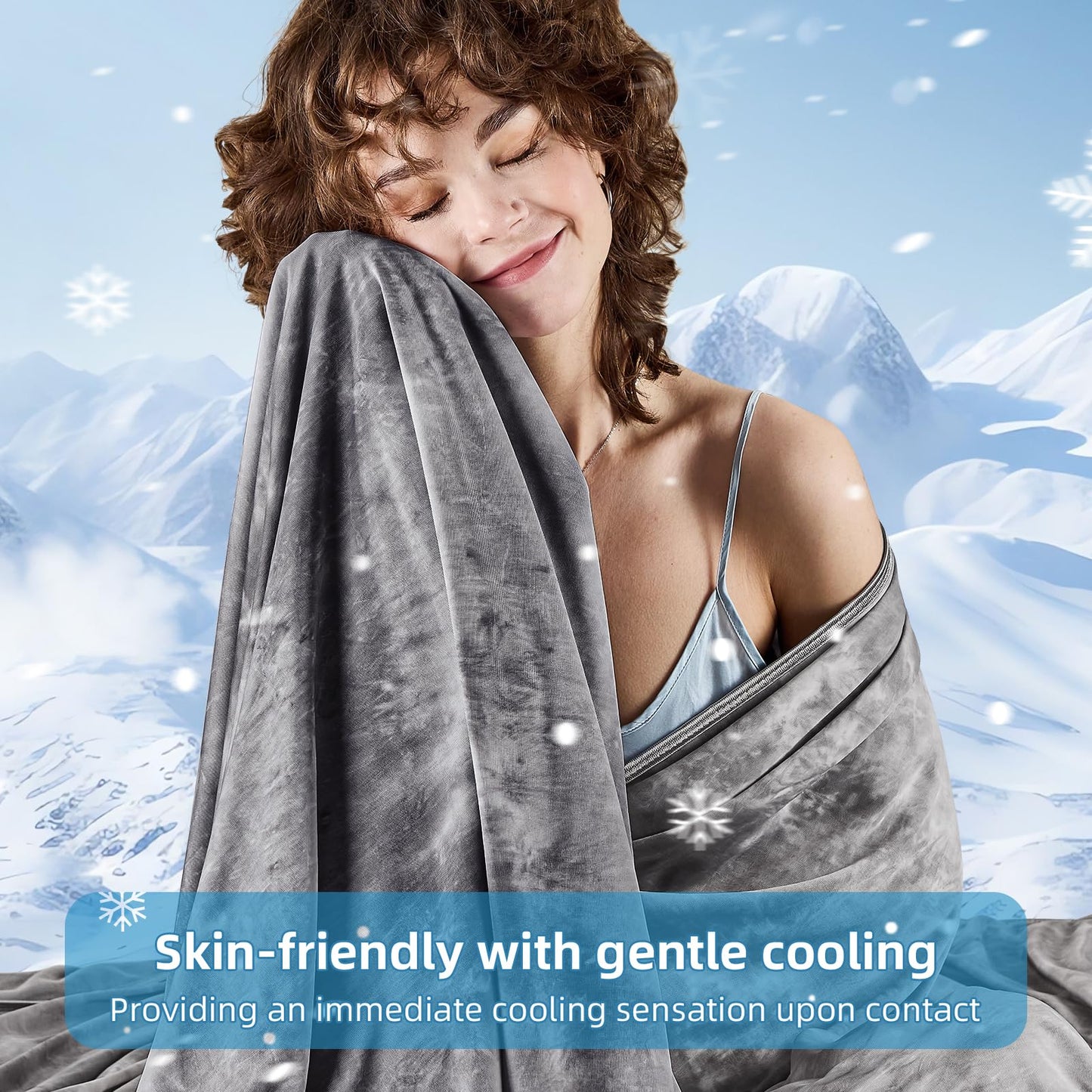 inhand Cooling Blanket Queen Size(90"x90", Breathable Summer Blanket with Double-Sided Cool to Touch Fabric, Lightweight Cold Blanket for Night Sweats Hot Sleepers, Throw for Cozy Wrap on Bed,Grey