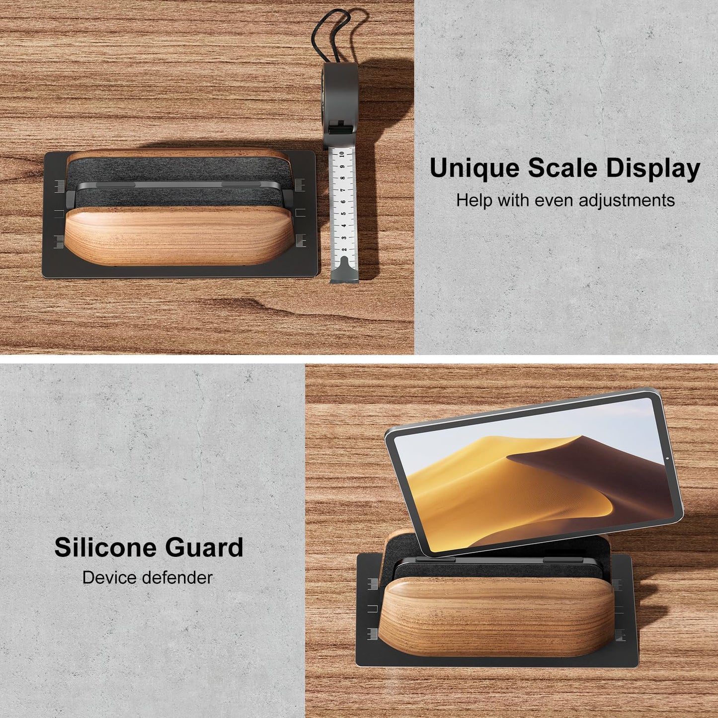 UPERGO Double Dock Version Vertical Laptop Stand，Black Walnut Laptop Holder (Black Walnut)