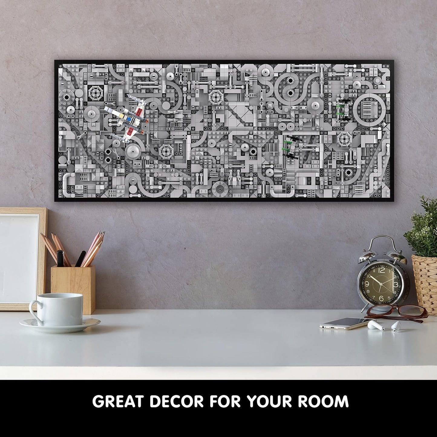 Star Trench 3D Wars Run Wall Art Craft Kit, Micro Brick Framed, Creative Activity Hobbies for Teens and Adults, DIY Home, Office Decor, Suitable for Kids 8+