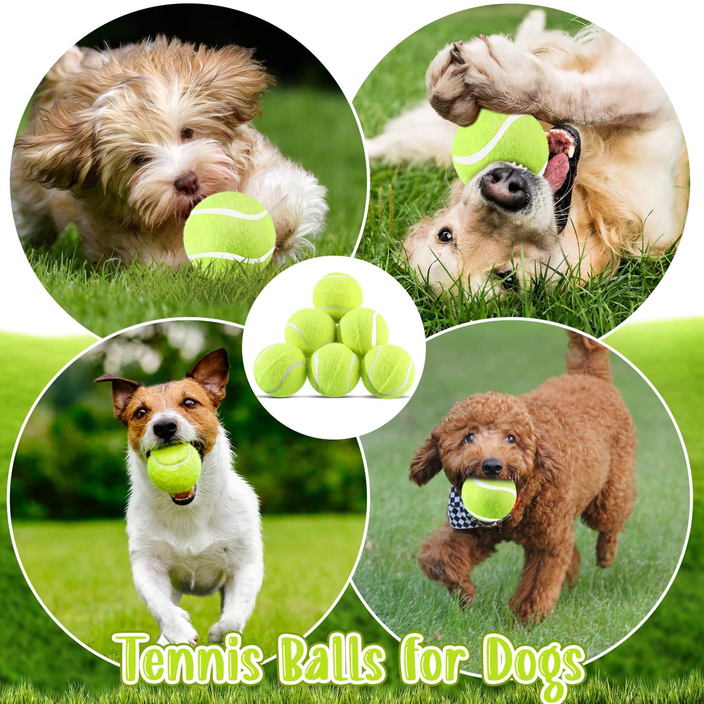 Hanaive 20 Pieces Dog Tennis Balls 2 Inch Mini Tennis Balls for Small Dog Pet Fetching Toy Rubber Felt Training Toys for Puppy Pet Playing Exercise and Practice(Yellow)