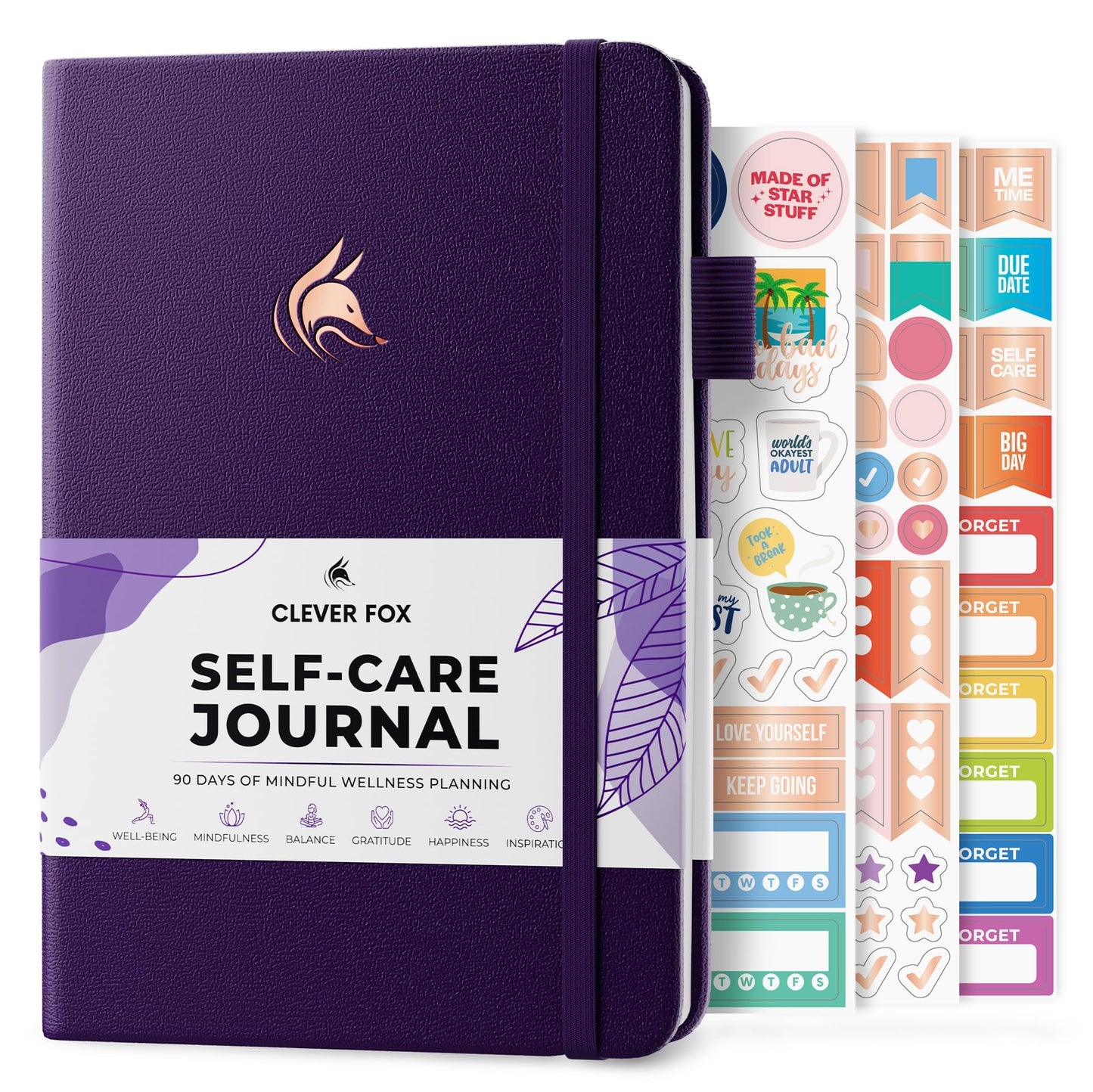 Clever Fox Self-Care Journal – Wellness & Daily Reflection Notebook – Mental Health & Personal Development – Self-Care, Meditation & Mood Journal for Women & Men – A5 Size (Purple)