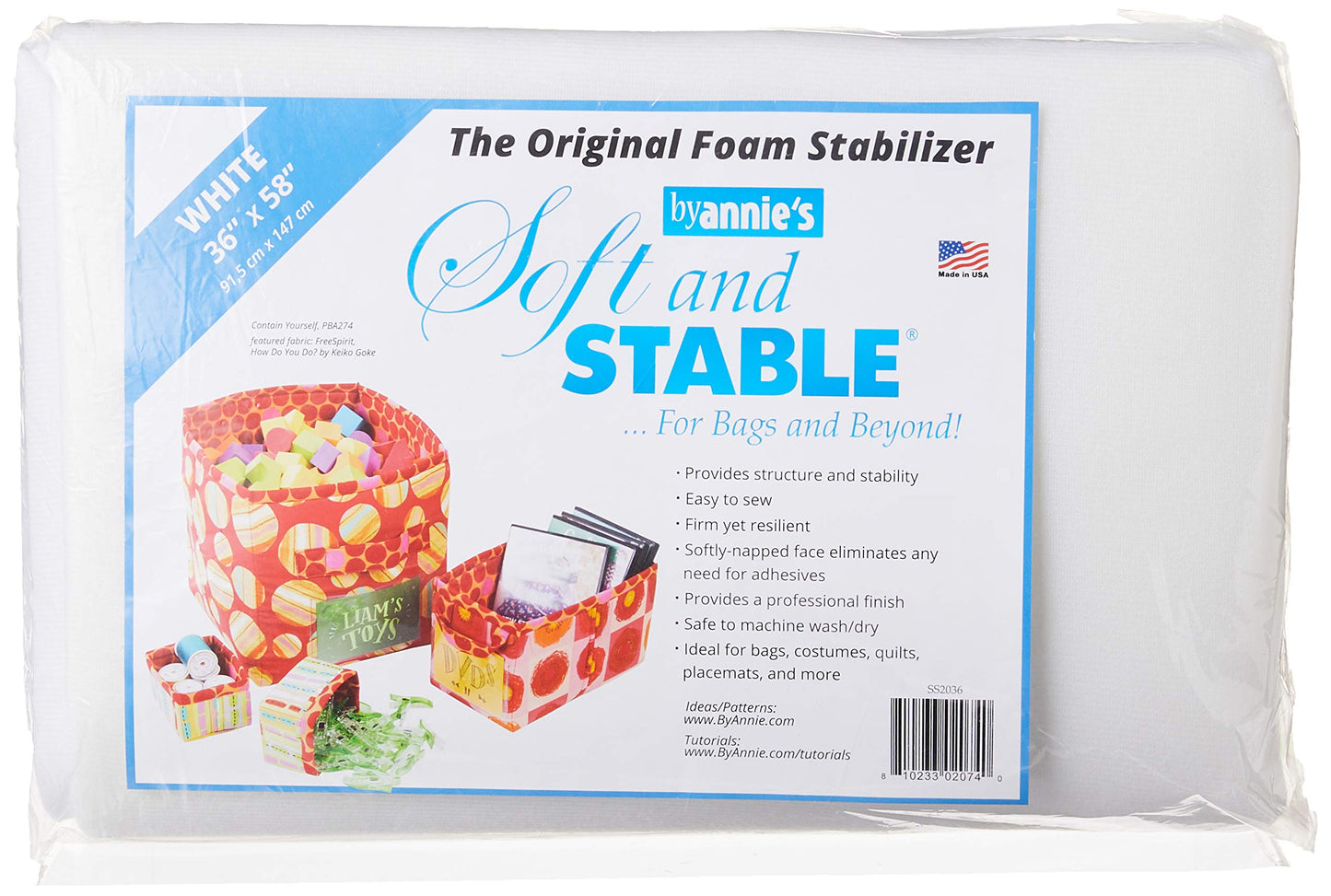 By Annie Soft and Stable Fabric, 36 by 58-Inch, White