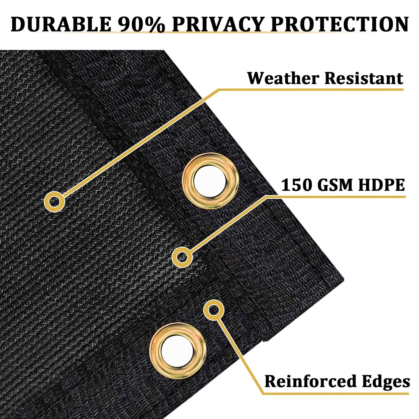 Shade&Beyond 4' X 25' Fence Privacy Screen Heavy Duty 170 GSM Fencing Mesh Shade Net Cover for Wall Garden Yard Backyard Indoor Outdoor Decoration, Black