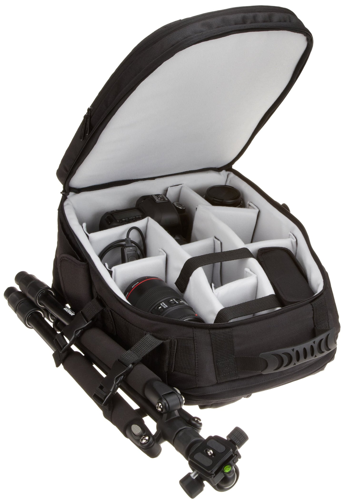 Amazon Basics DSLR Camera and Laptop Backpack Bag - 13 x 9 x 18 Inches, Black and Grey