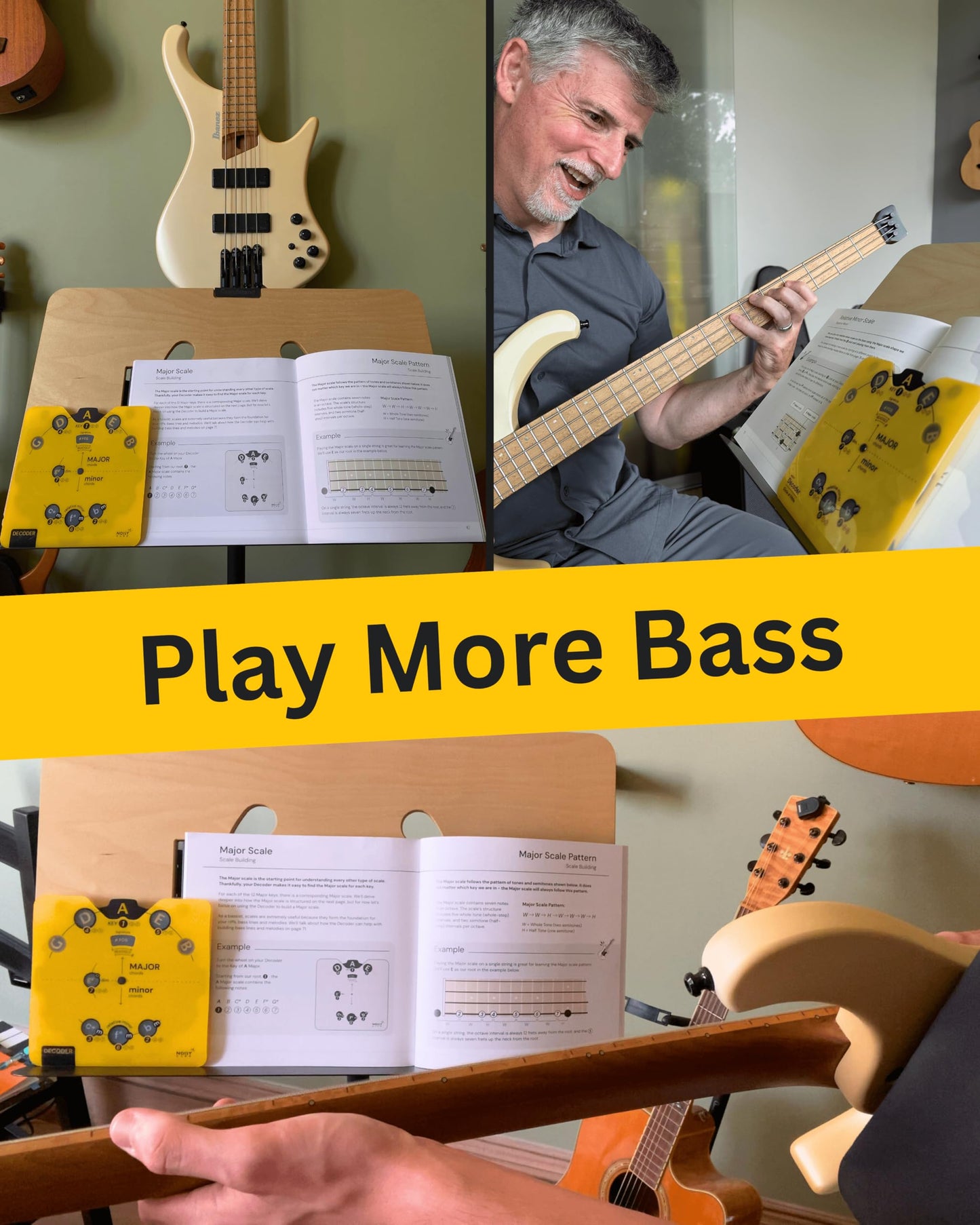 Bass Circle of Fifths Decoder Wheel + 78-Page Music Theory & Songwriting Guide – Color-Coded Bass Guitar Learning Tool for Chords, Keys, Scales & Progressions – Built Practice, Lessons & Gigs