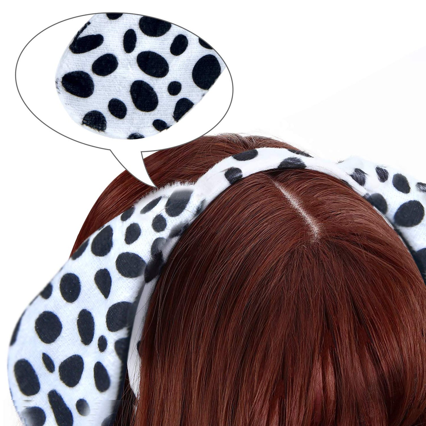 60 Pieces Halloween Christmas Dalmatian Costume Set Dog Ears Headband Kit Include Dalmatian Ears Headbands Bow Tie Tail